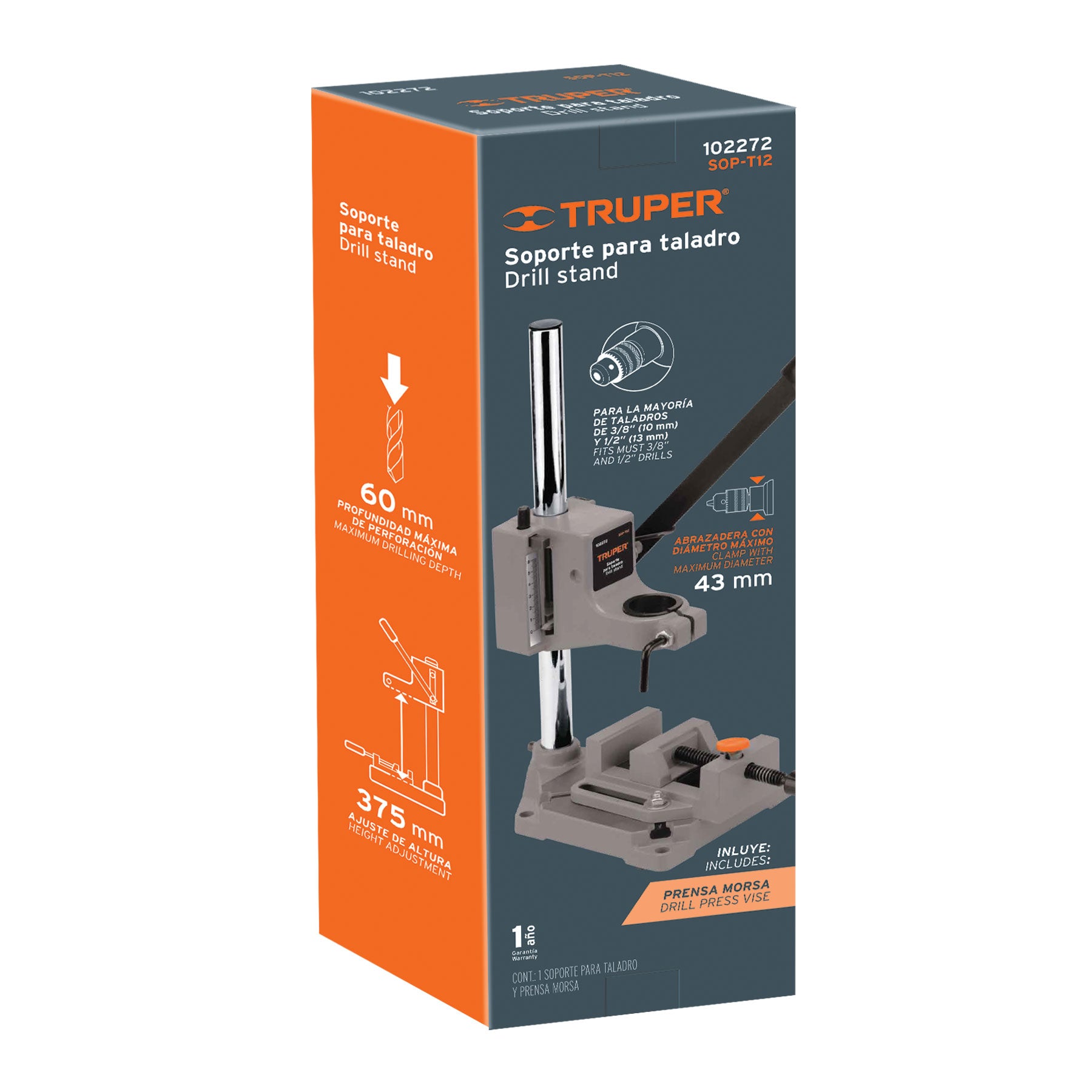 Soporte vertical para taladro 3/8"-1/2", Truper