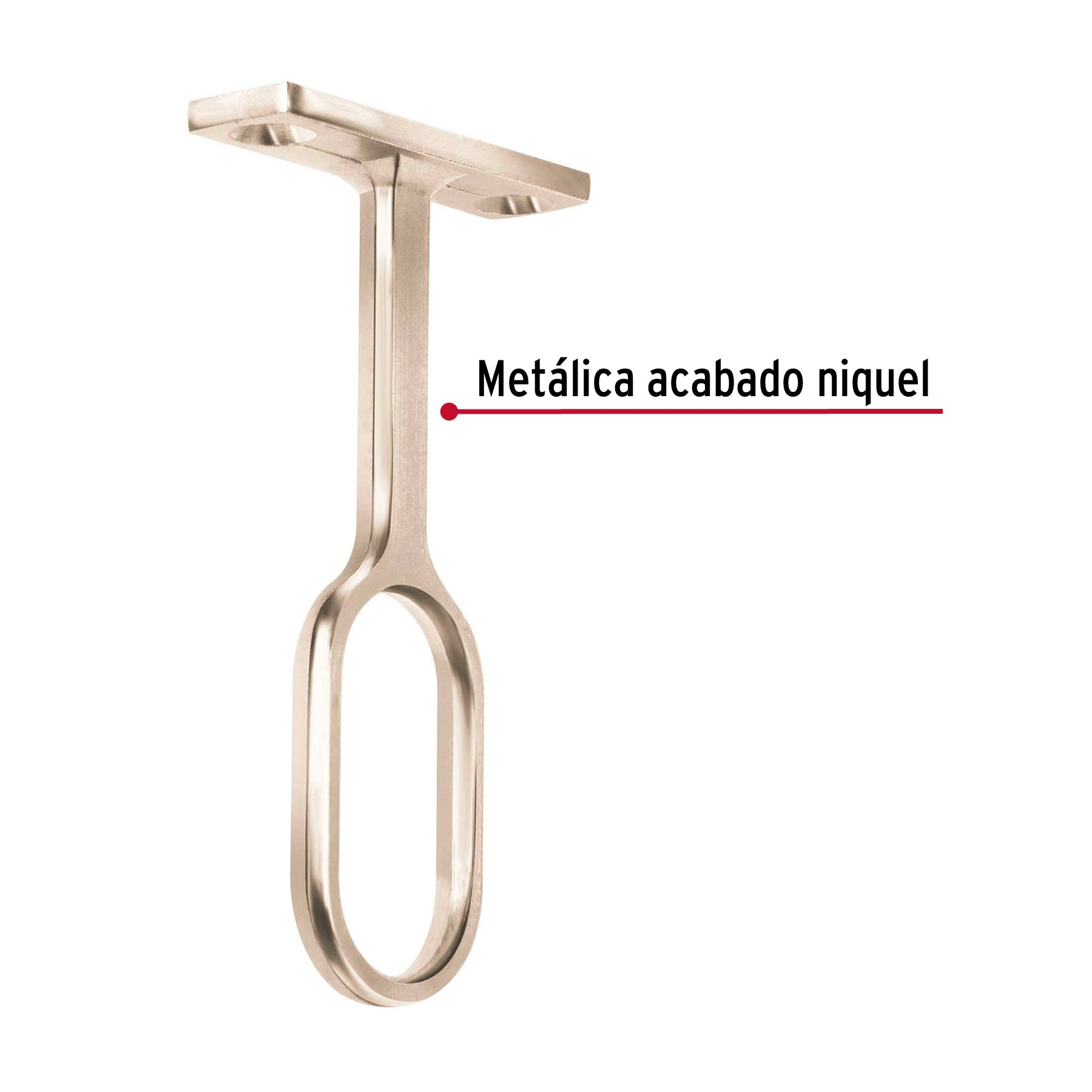 Soporte central para tubo ovalado de clóset, Hermex