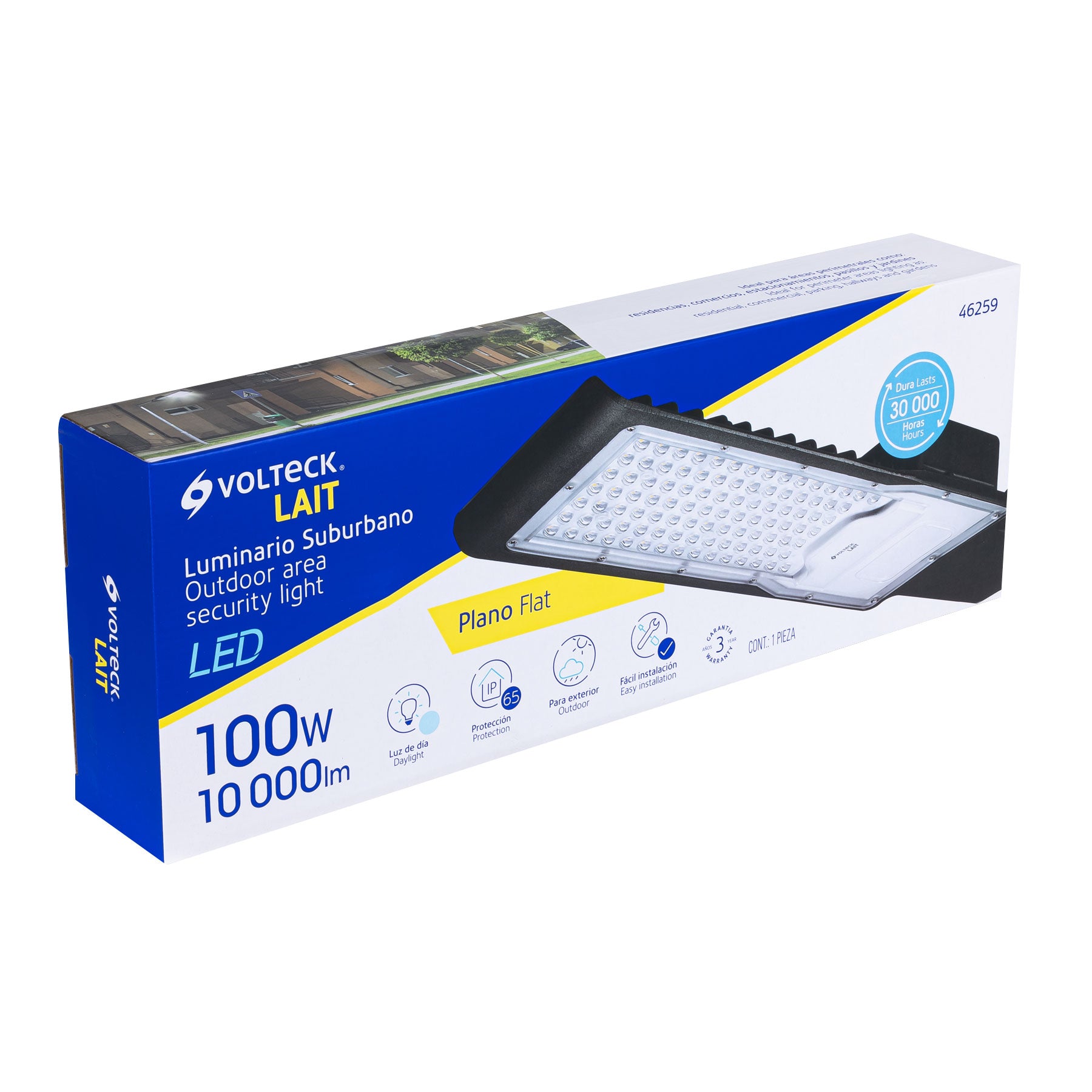 Luminario suburbano plano de LED 100 W alta intensidad