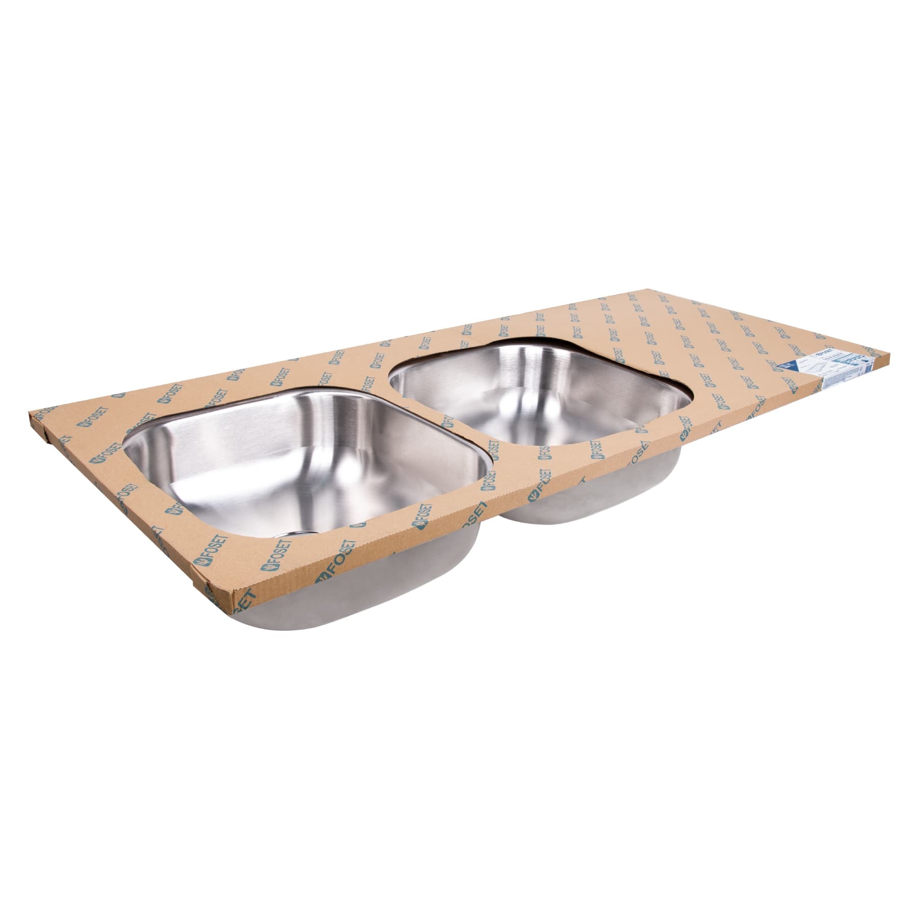 Tarja de empotrar 120 x 50 cm doble tina izquierda, Foset