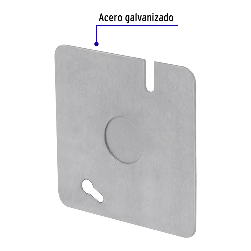 Tapa de 3" x 3" para caja cuadrada económica,  Volteck