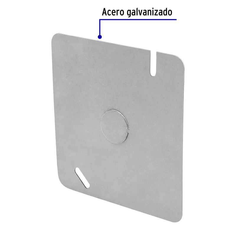 Tapa de 4" x 4" para caja cuadrada económica,  Volteck
