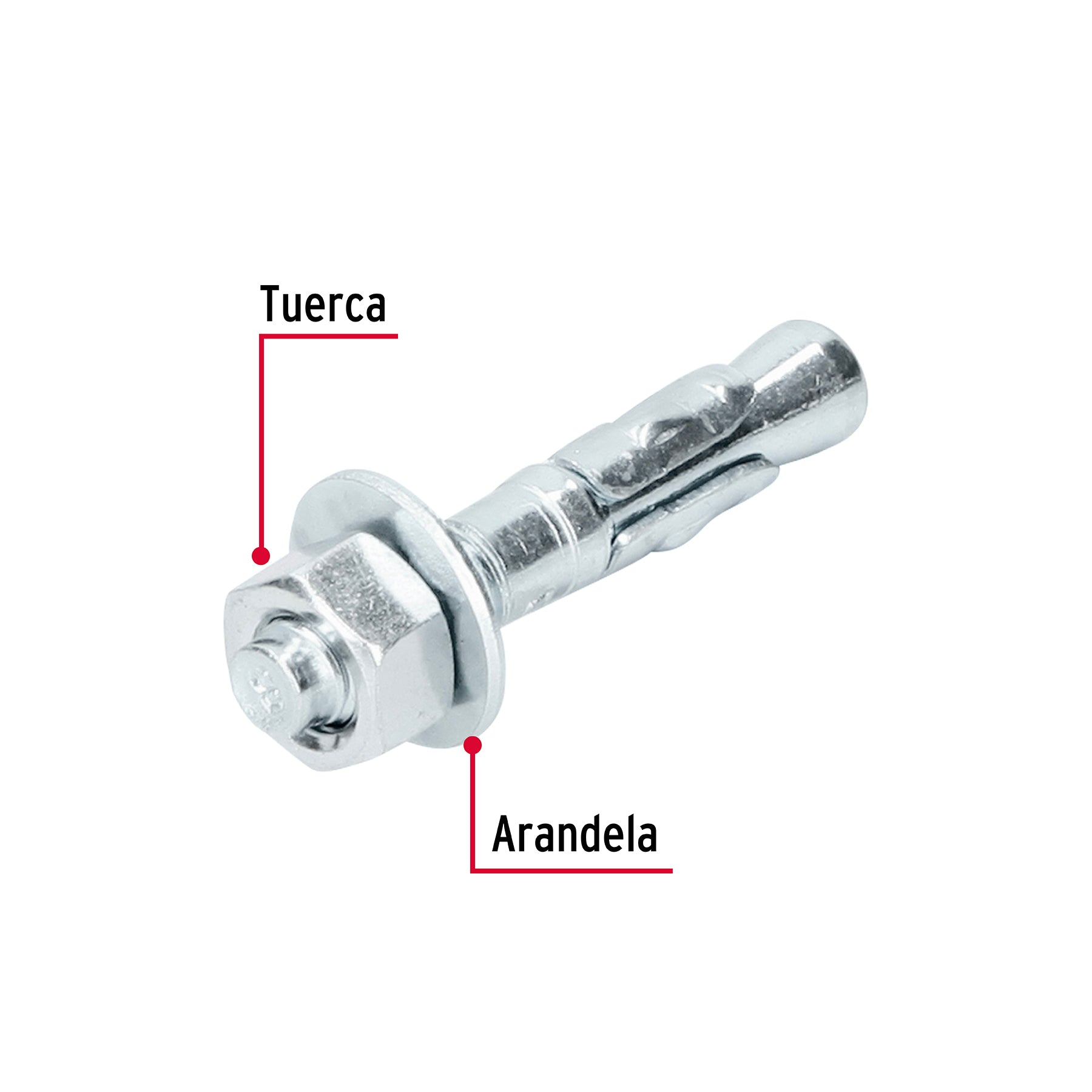 Bolsa con 6 taquetes arpón 3/8" x 2-1/4", Fiero