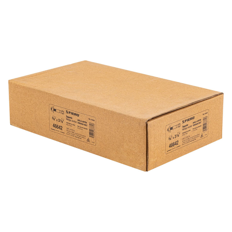 Caja con 50 taquetes arpón de 3/8" x 3-1/2",  Fiero