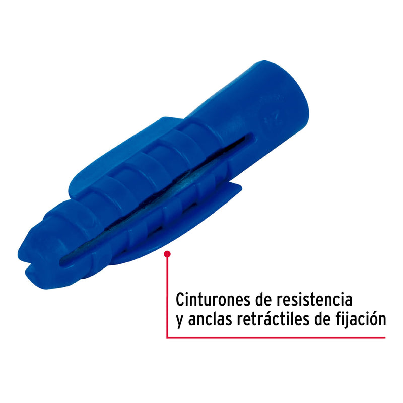 Bolsa con 50 taquetes de plástico 3/8",  Fiero