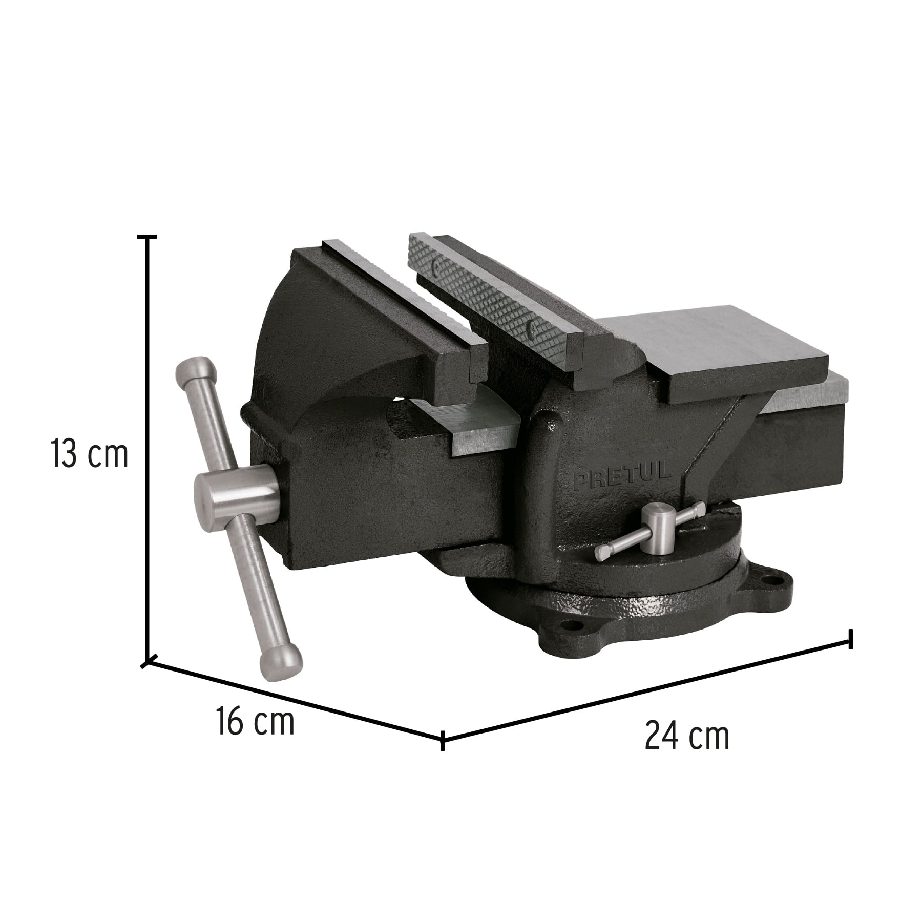 Tornillo de banco 4" de hierro gris, Pretul