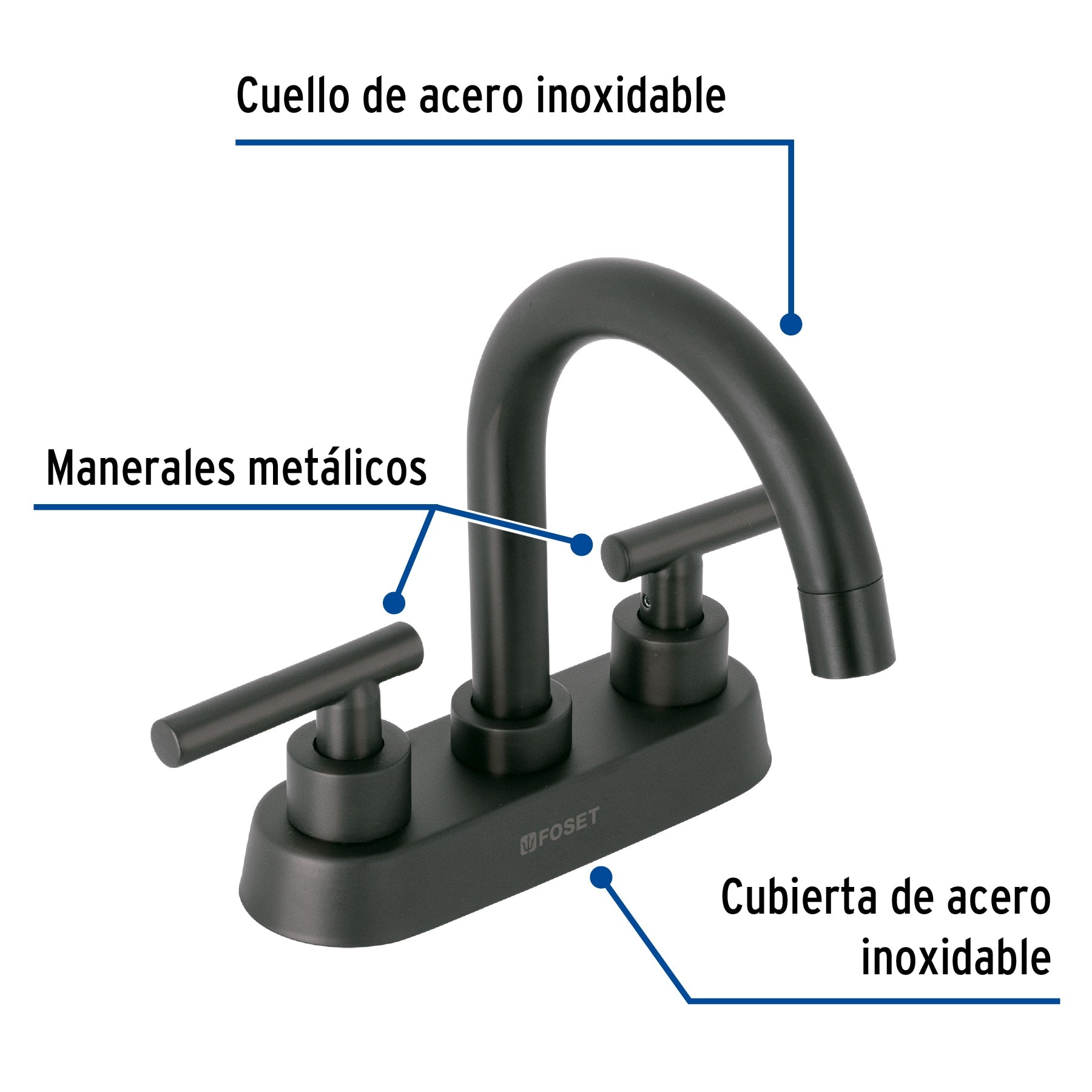 Mezcladora para lavabo,bar,manerales palanca,negro mate,Tubig