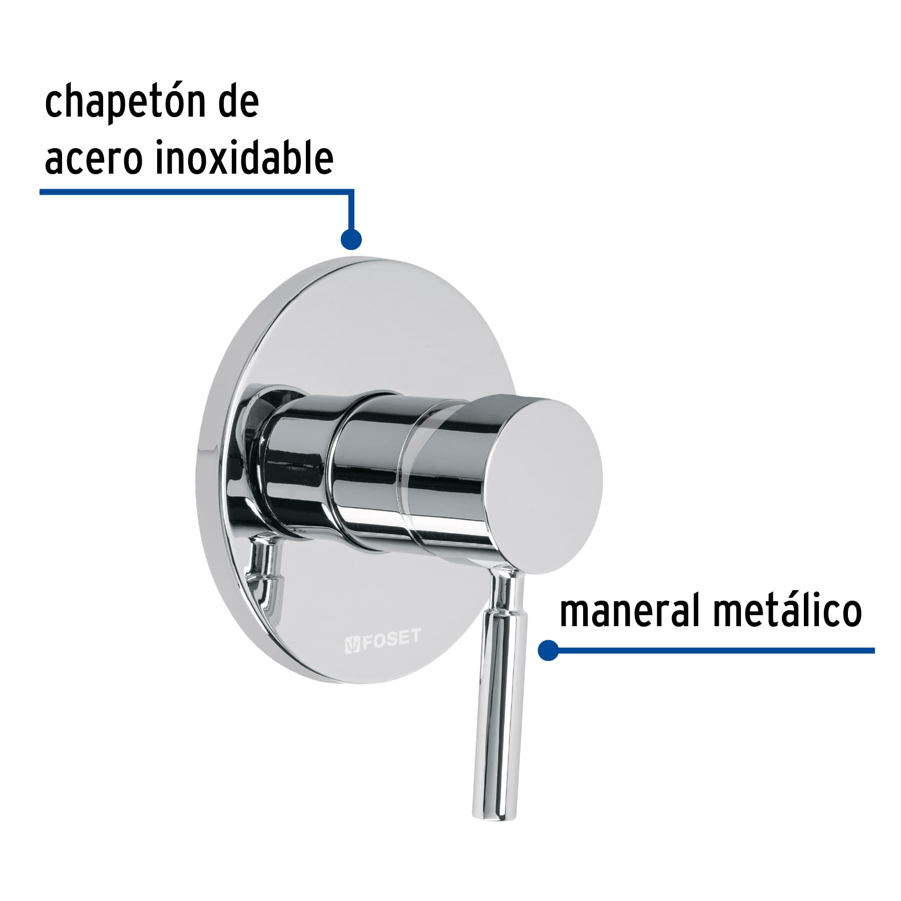 Monomando para regadera, cromo, T⁄BIG