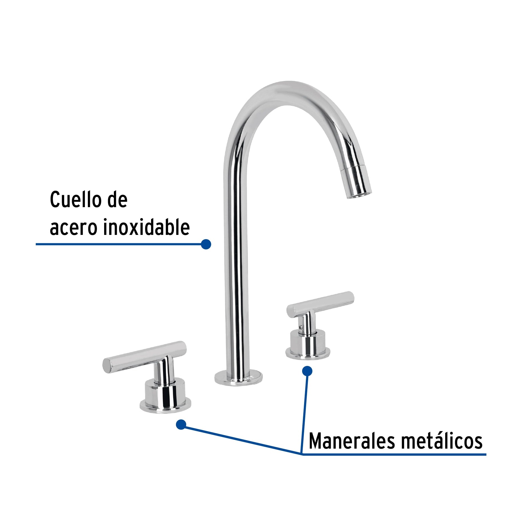 Mezcladora para lavabo,taladros separados,palanca,cromo,Tubig