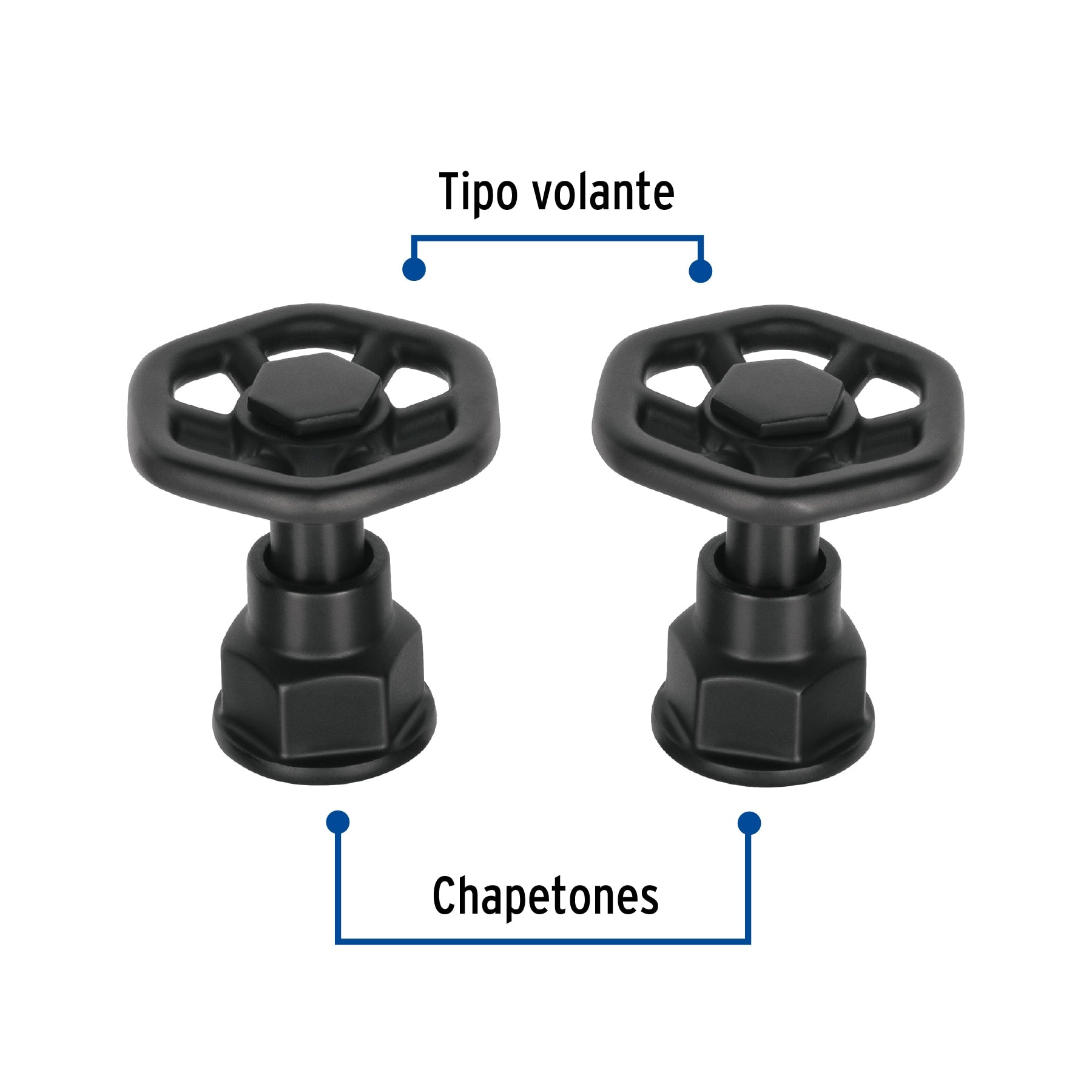 Juego de 2 manerales para mezcladora, volante, negro, Tubig