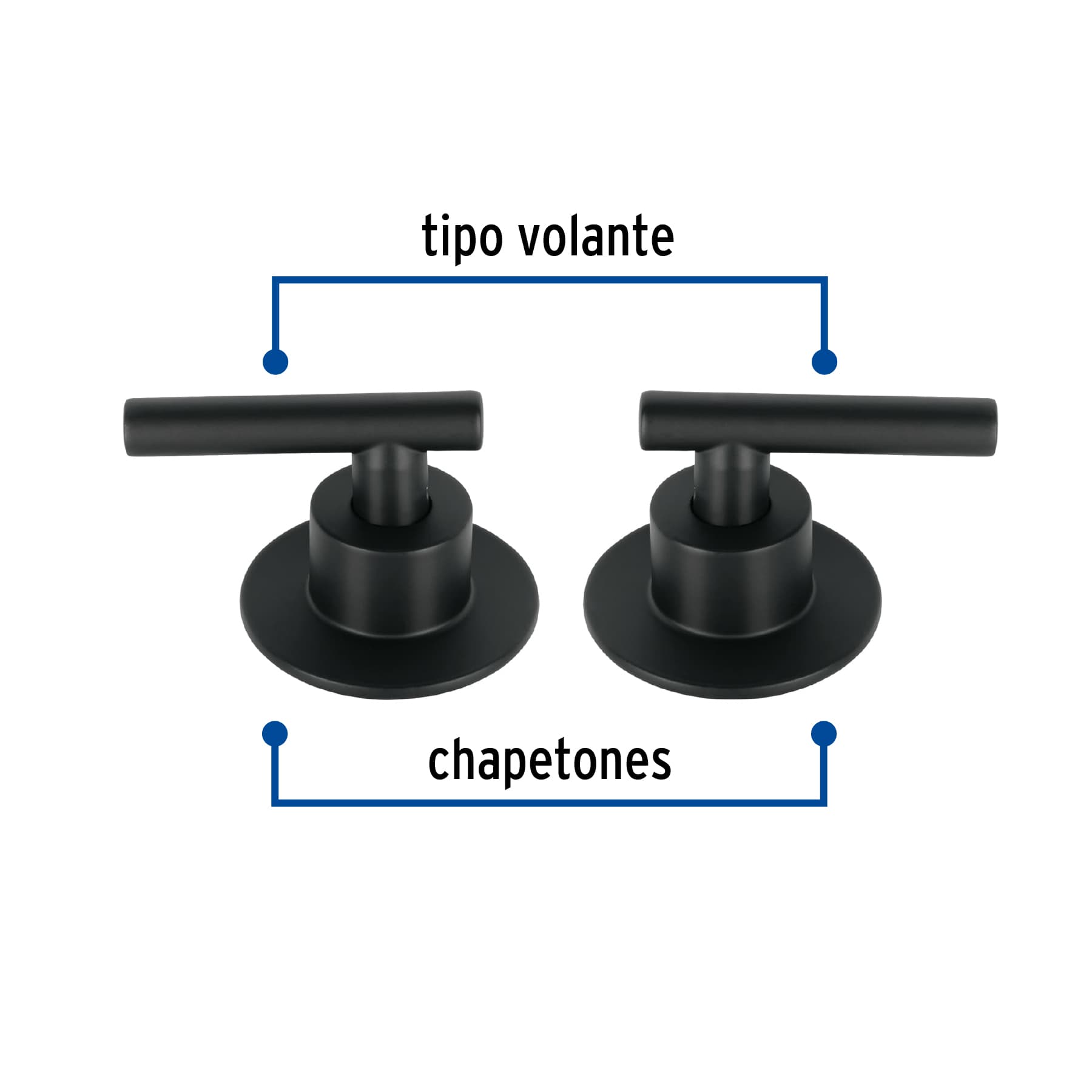 Juego de 2 manerales para regadera, palanca, negro, Tubig