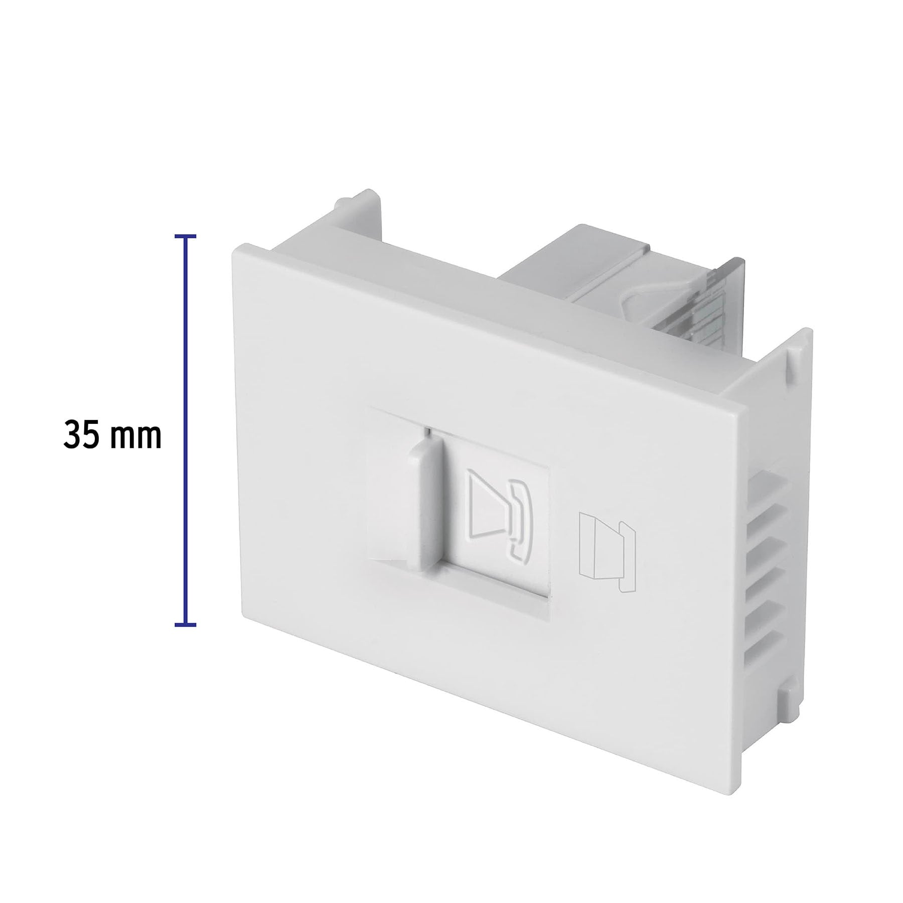 Toma de teléfono, 1.5 módeloulos, línea Española, color blanco