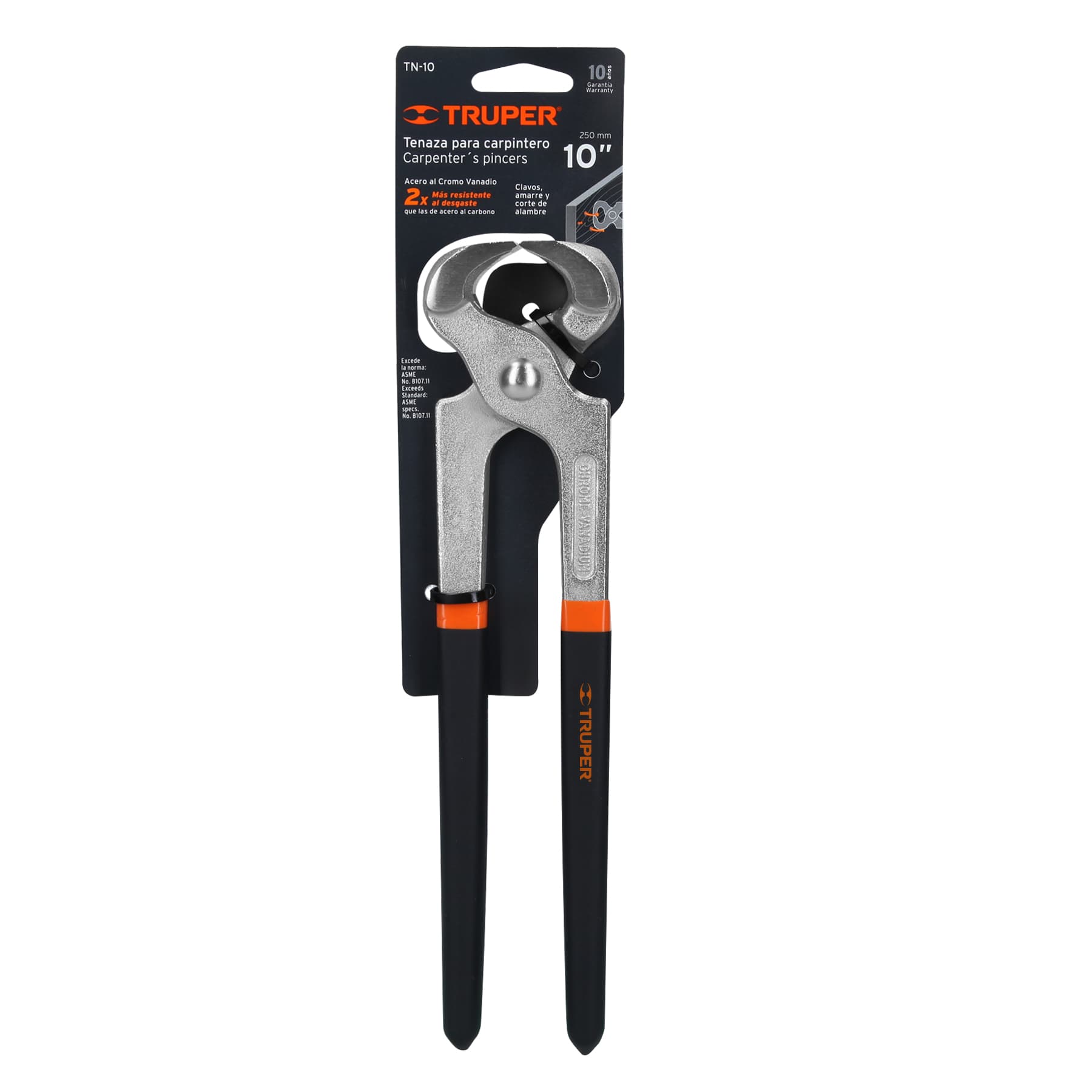 Tenaza para carpintero 10", Truper