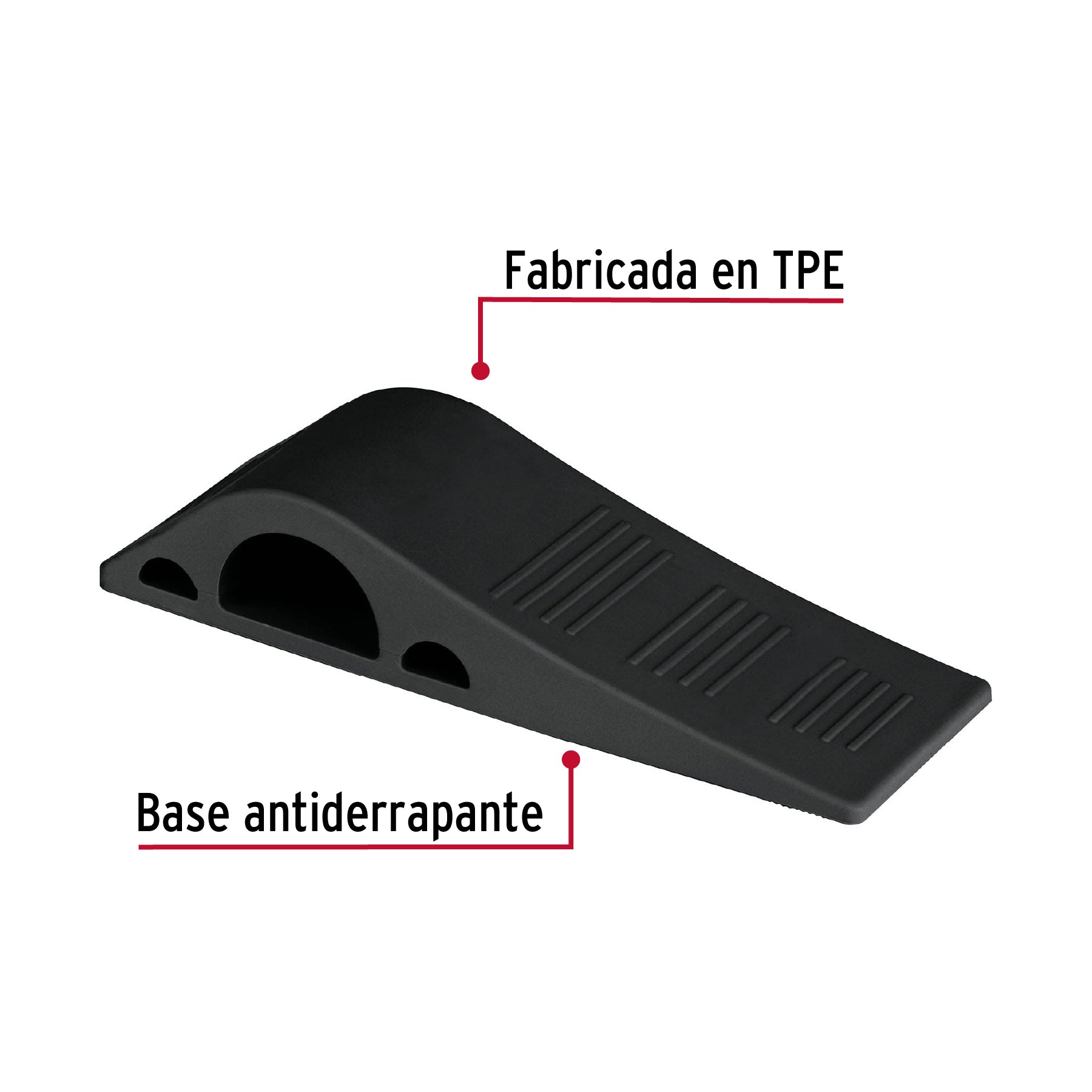 Cuña tope de caucho sintético para puerta de 12 cm, Hermex