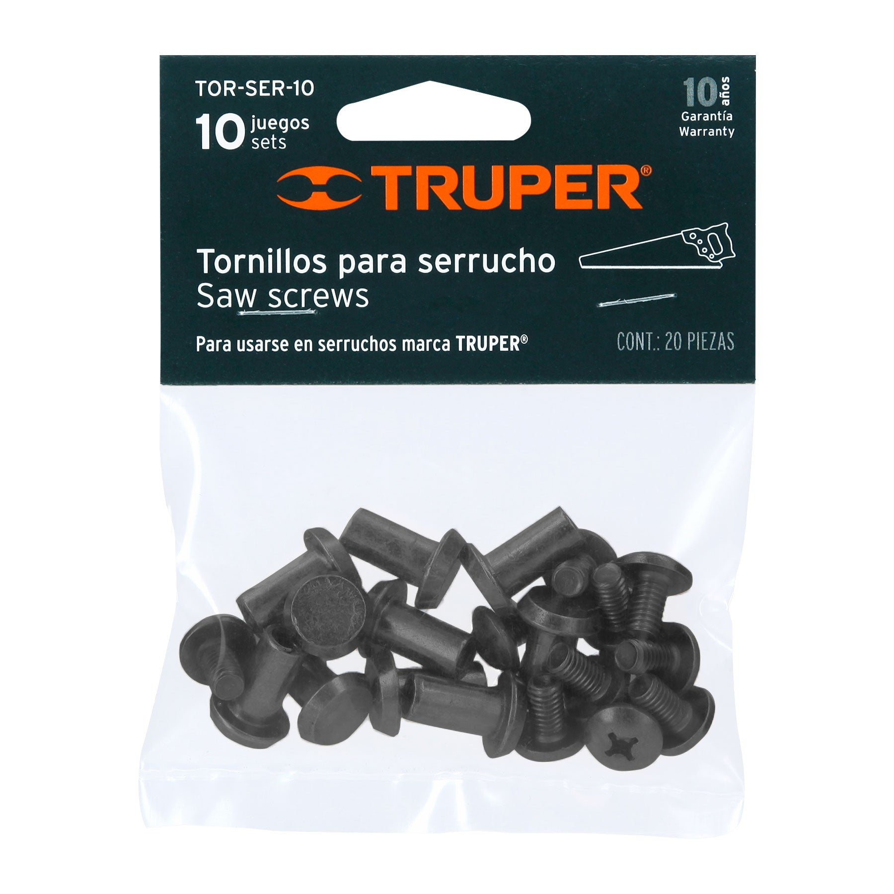 Bolsa con 10 tornillos para serruchos STX, estándar y STCX