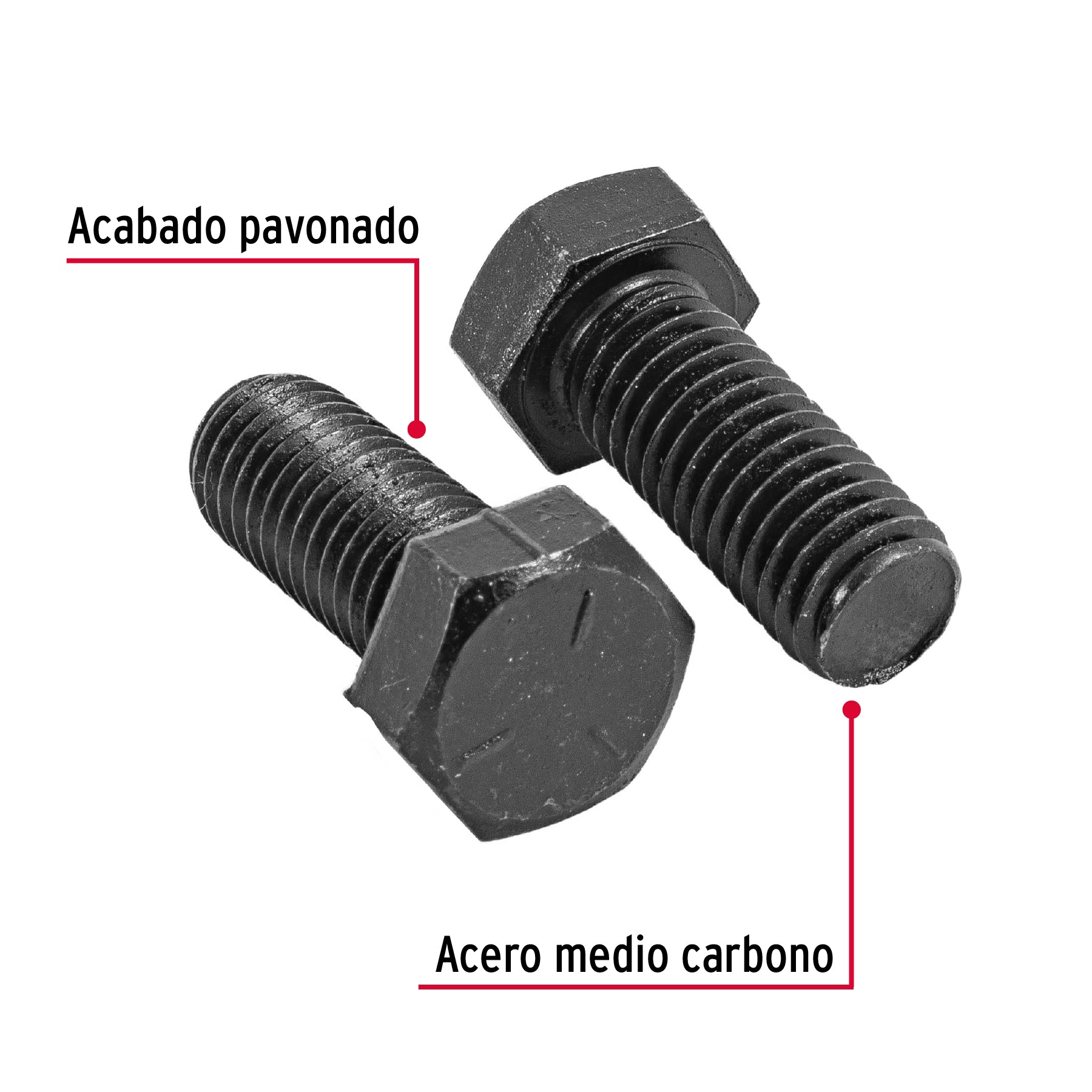 Bolsa con 40 tornillos 1/2" x 1-1/4" acero grado 5, Fiero