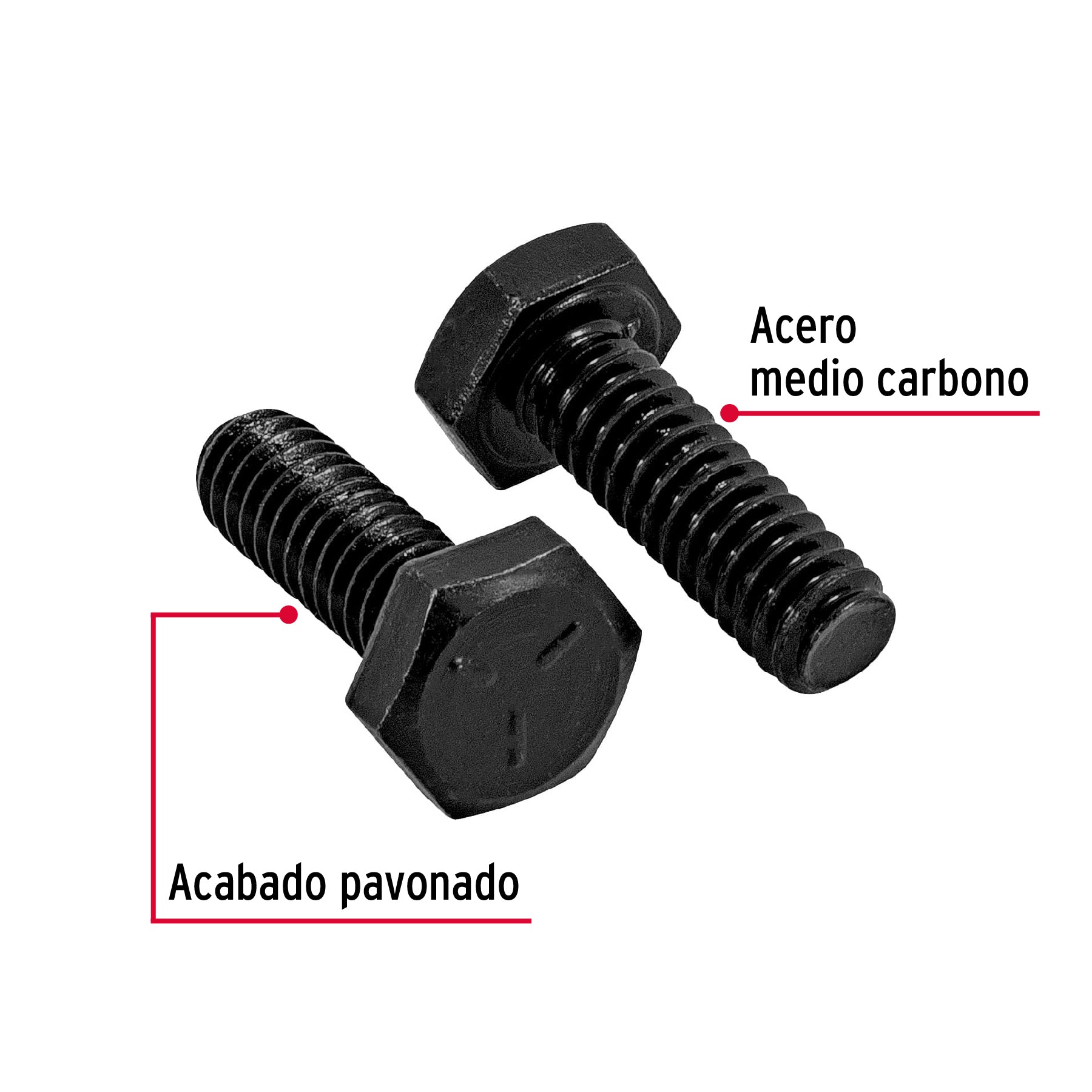 Bolsa con 100 tornillos 1/4" x 3/4" acero grado 5, Fiero