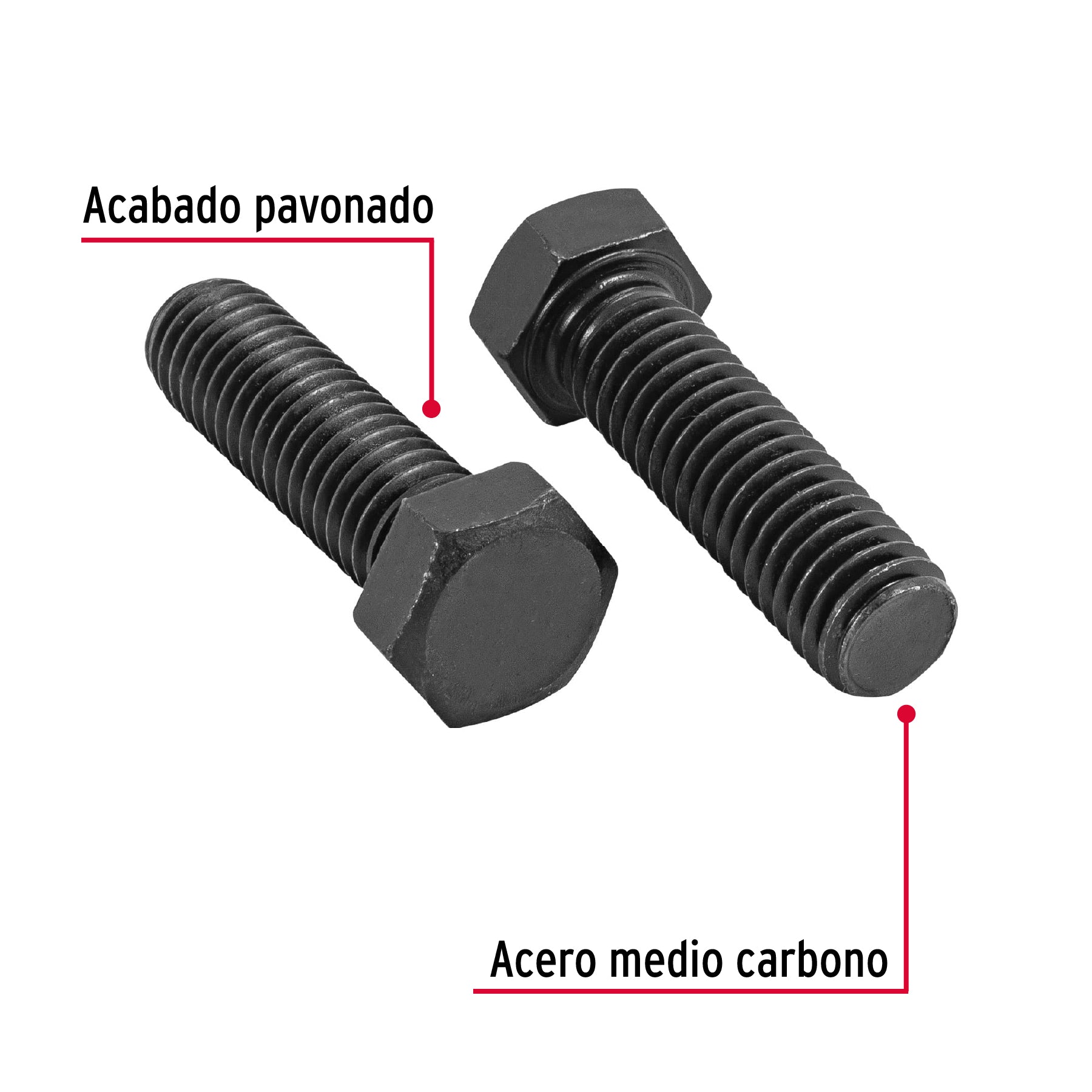 Bolsa con 50 tornillos 7/16" x 1-1/2" acero grado 5, Fiero