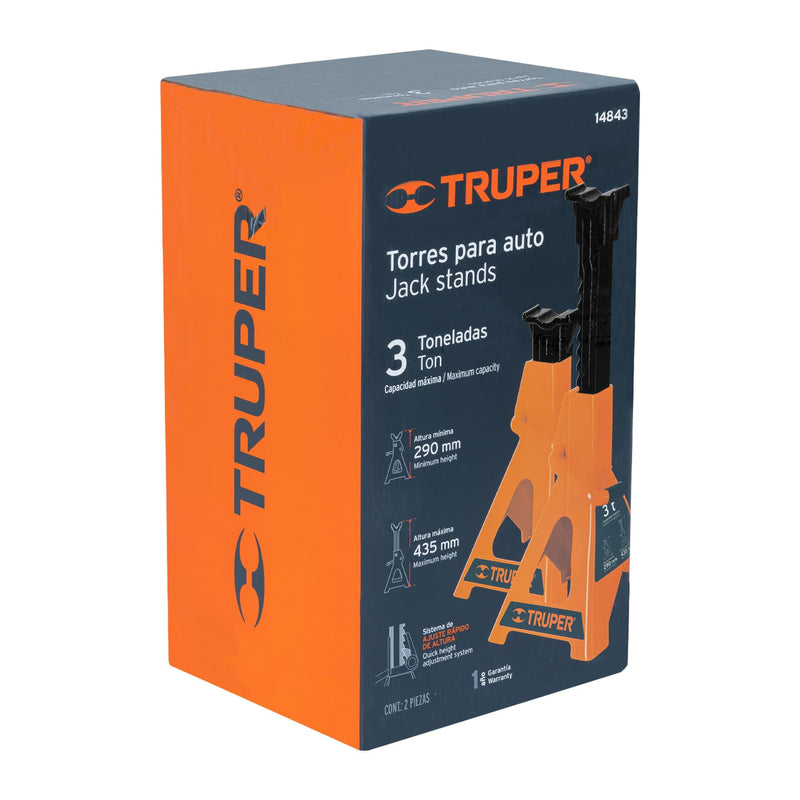 Caja con 2 torres de 3 ton para auto,  Truper