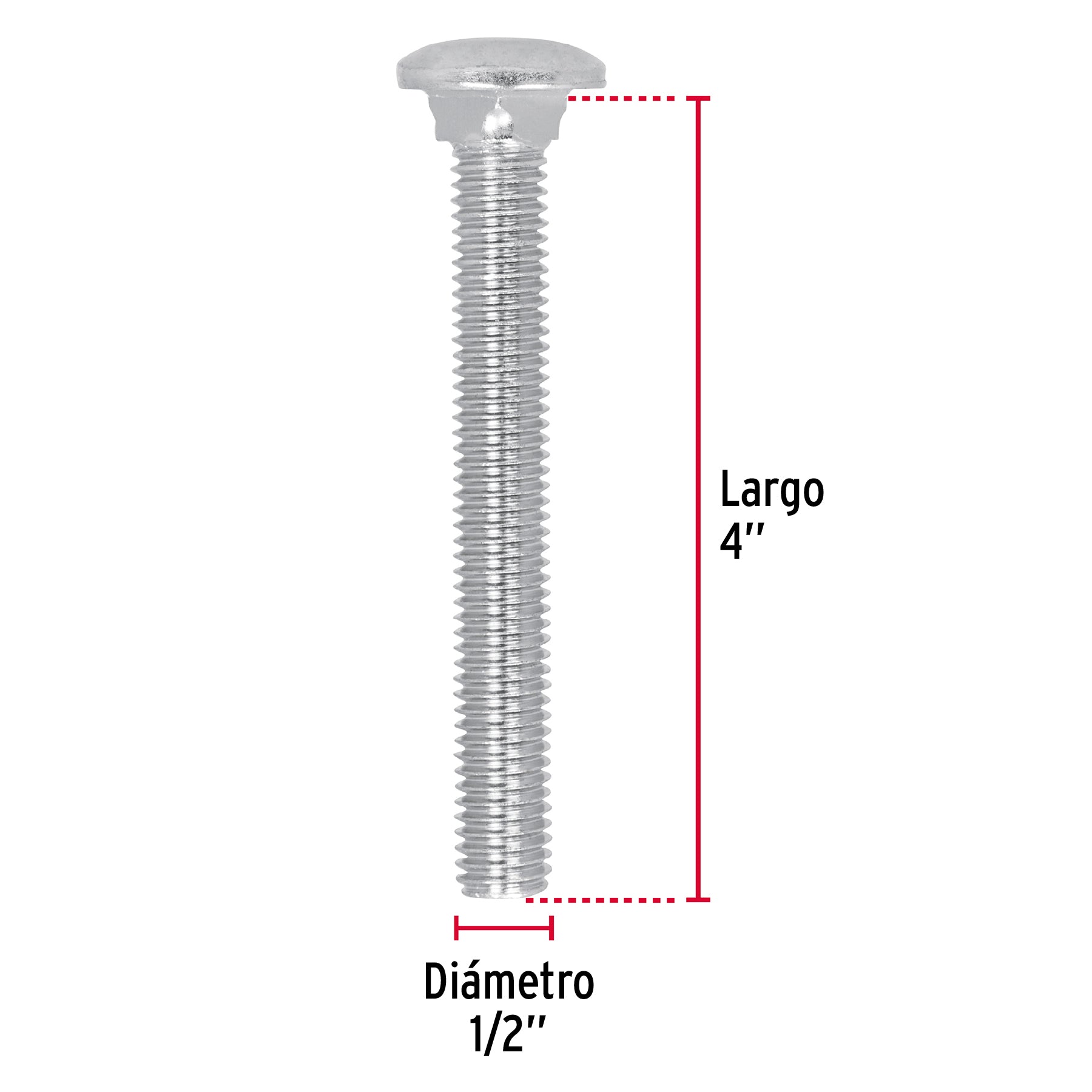 Bolsa con 15 tornillos 1/2" x 4" tipo coche, Fiero