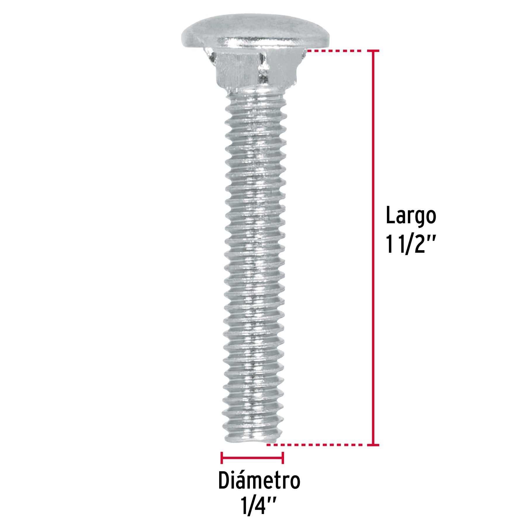 Bolsa con 80 tornillos 1/4" x 1-1/2" tipo coche, Fiero