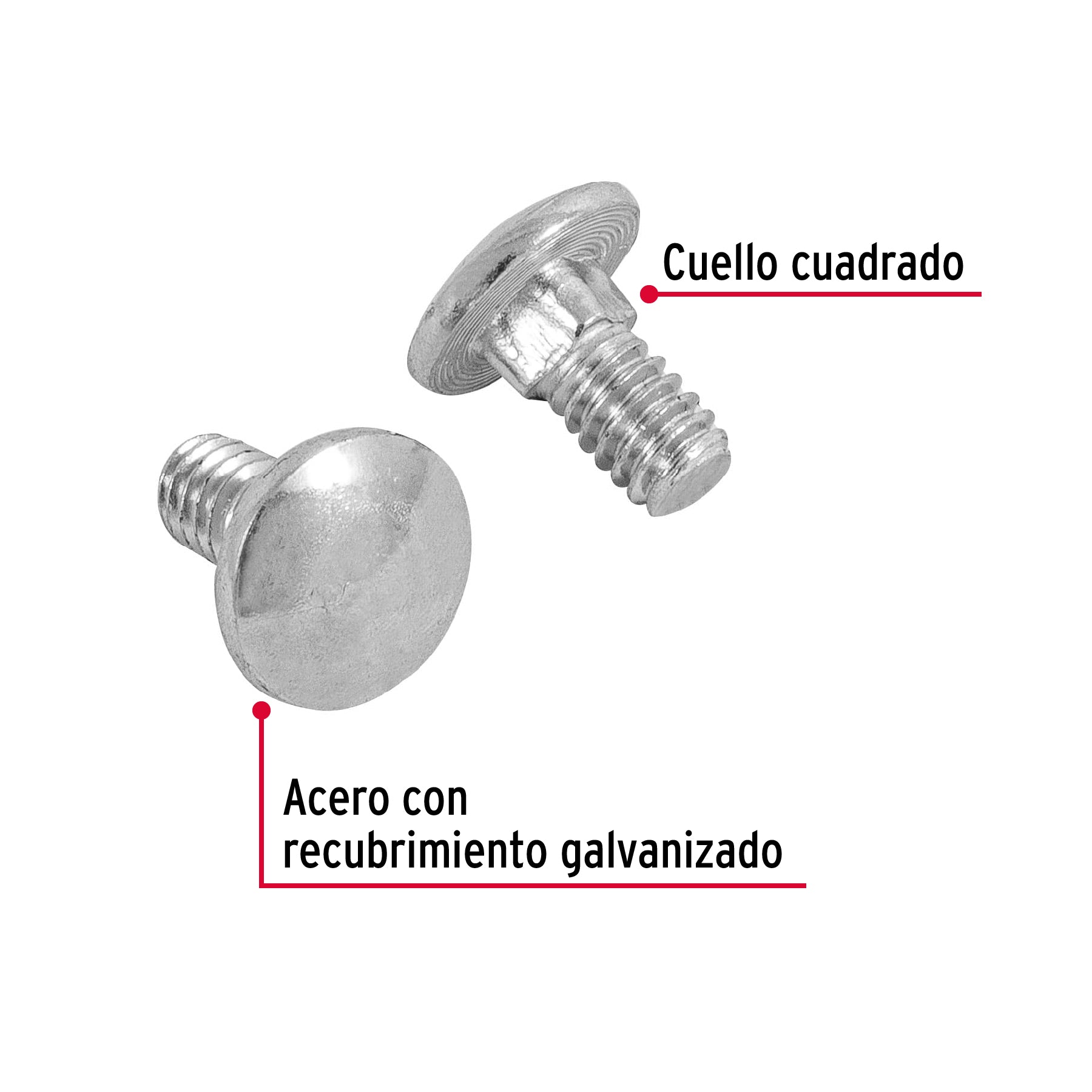 Bolsa con 150 tornillos 1/4" x 1/2" tipo coche, Fiero