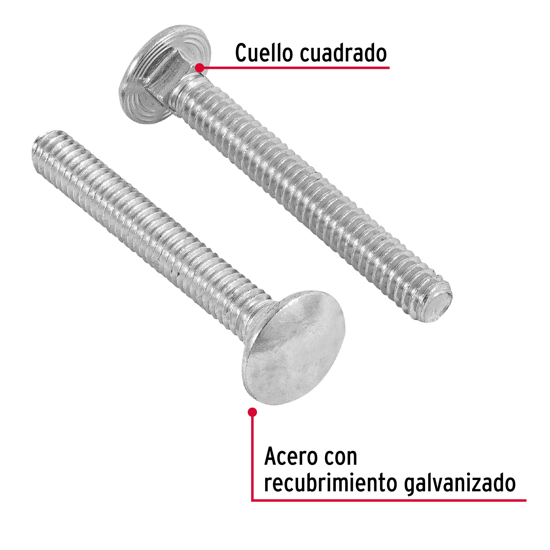 Bolsa con 60 tornillos 1/4" x 2" tipo coche, Fiero