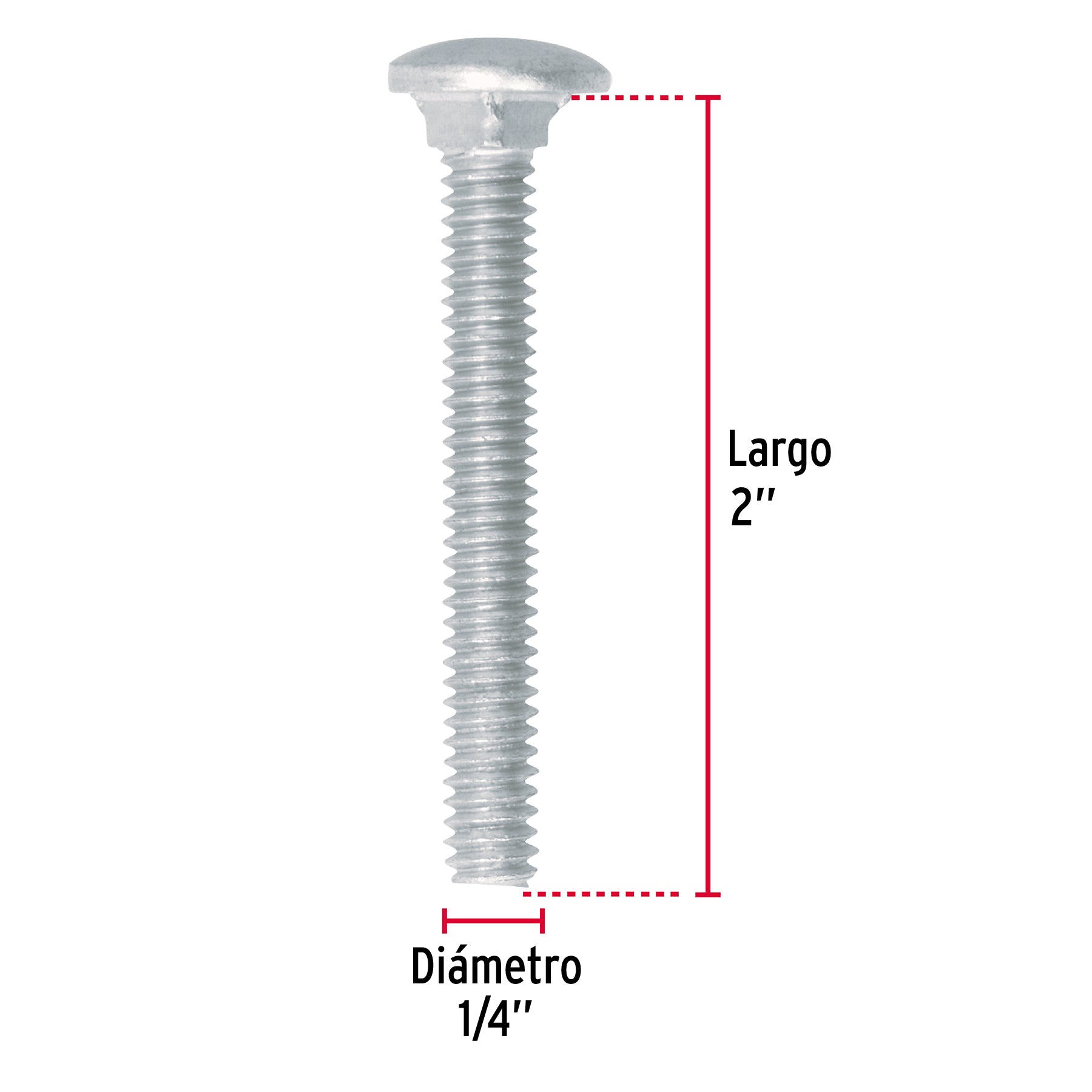 Bolsa con 60 tornillos 1/4" x 2" tipo coche, Fiero