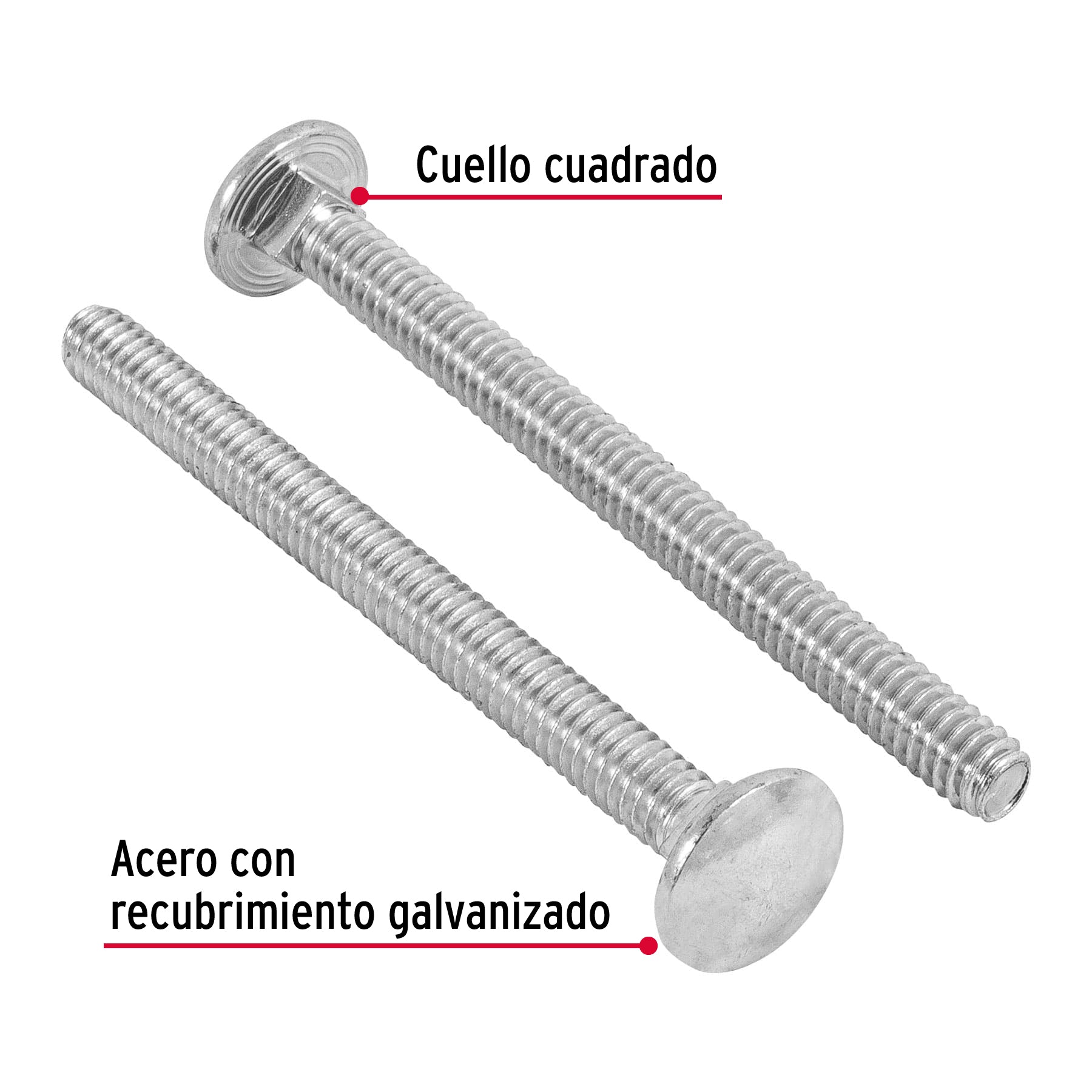 Bolsa con 50 tornillos 1/4" x 3" tipo coche, Fiero