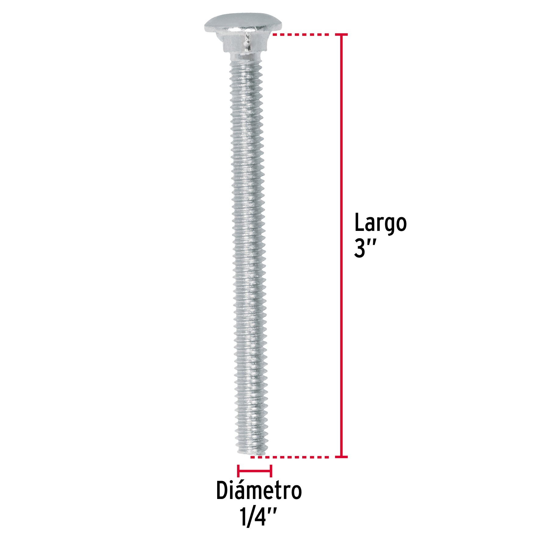 Bolsa con 50 tornillos 1/4" x 3" tipo coche, Fiero