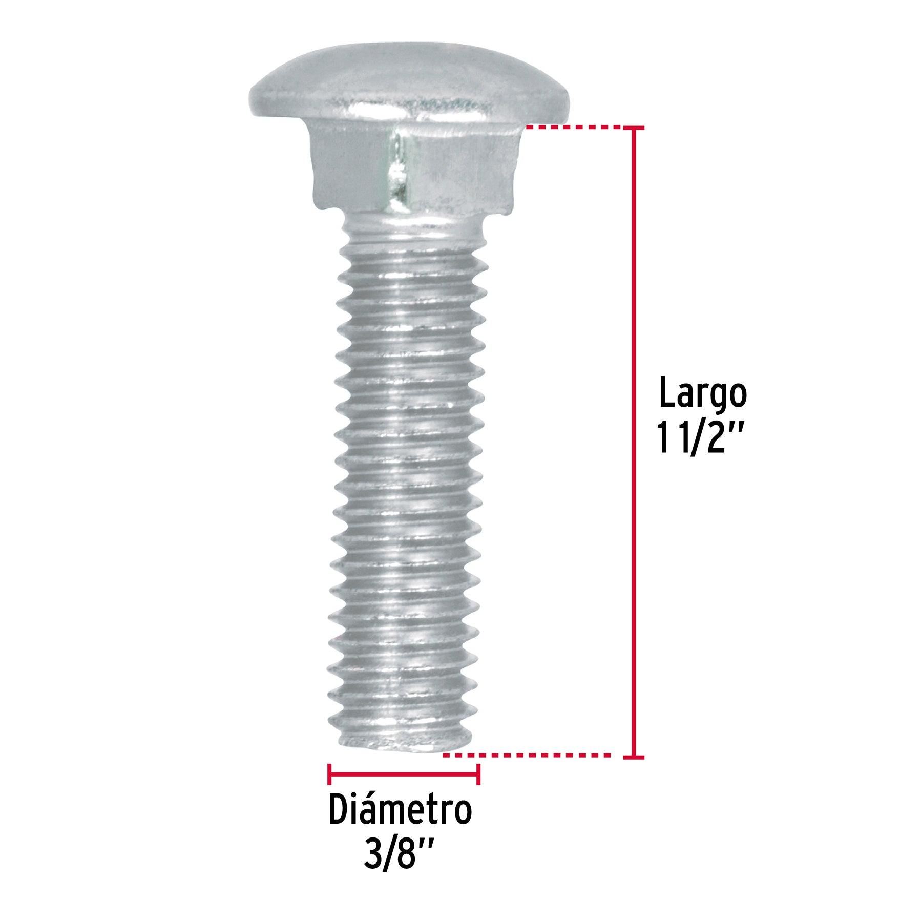 Bolsa con 70 tornillos 3/8" x 1-1/2" tipo coche, Fiero
