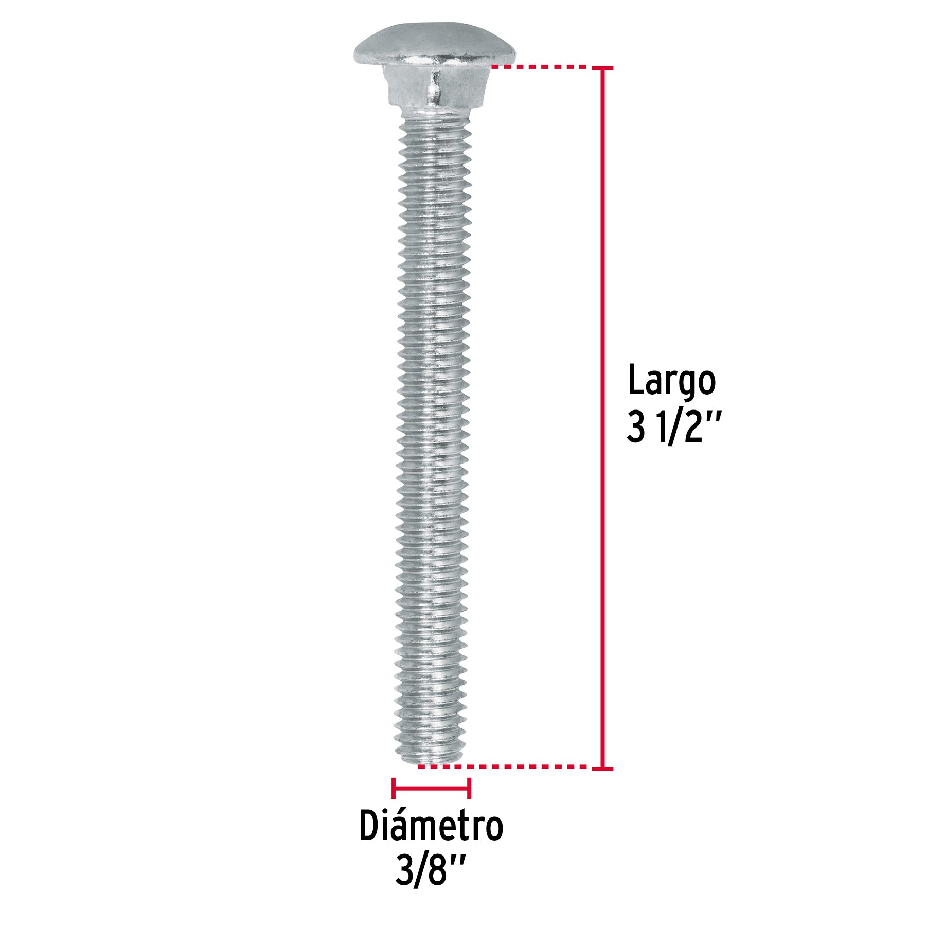 Bolsa con 30 tornillos 3/8" x 3-1/2" tipo coche, Fiero