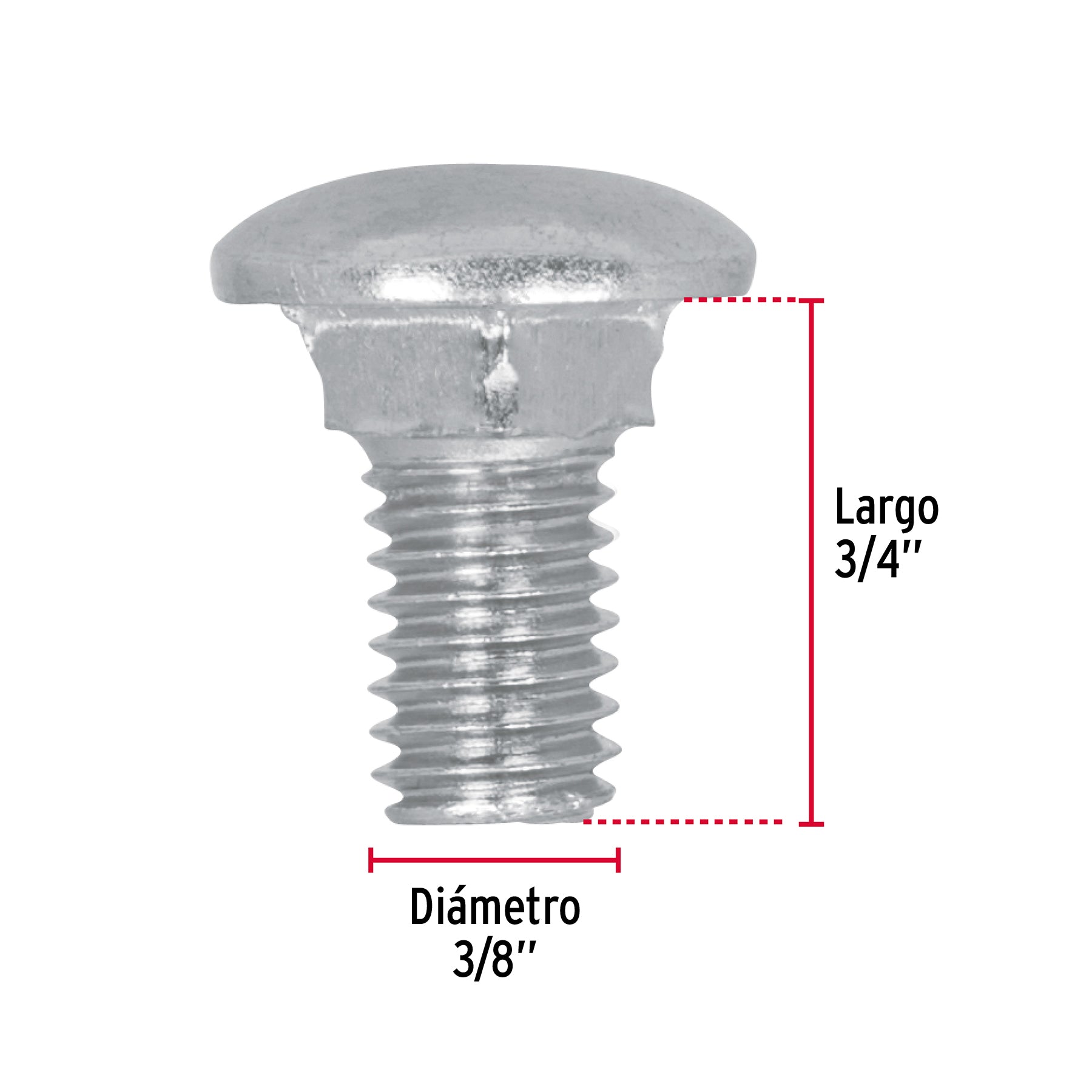 Bolsa con 50 tornillos 3/8" x 3/4" tipo coche, Fiero