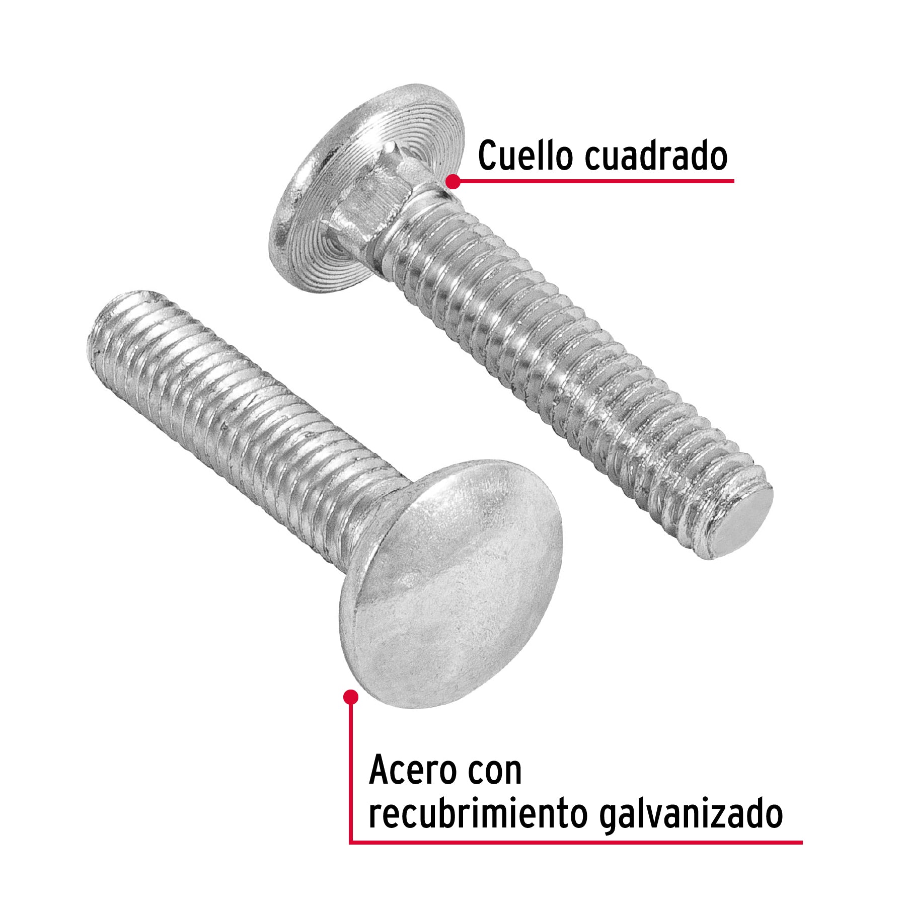 Bolsa con 50 tornillos 5/16" x 1-1/2" tipo coche, Fiero