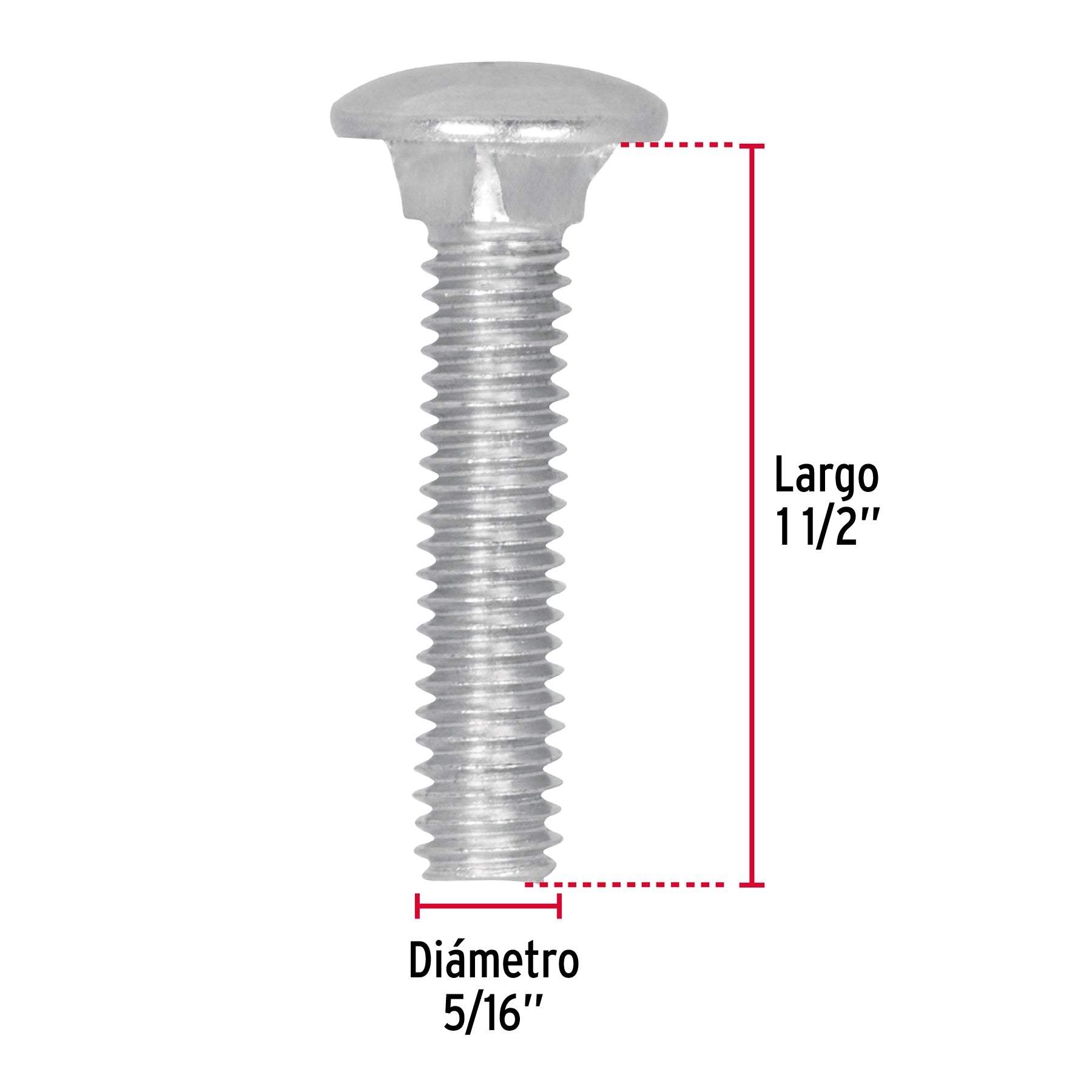 Bolsa con 50 tornillos 5/16" x 1-1/2" tipo coche, Fiero
