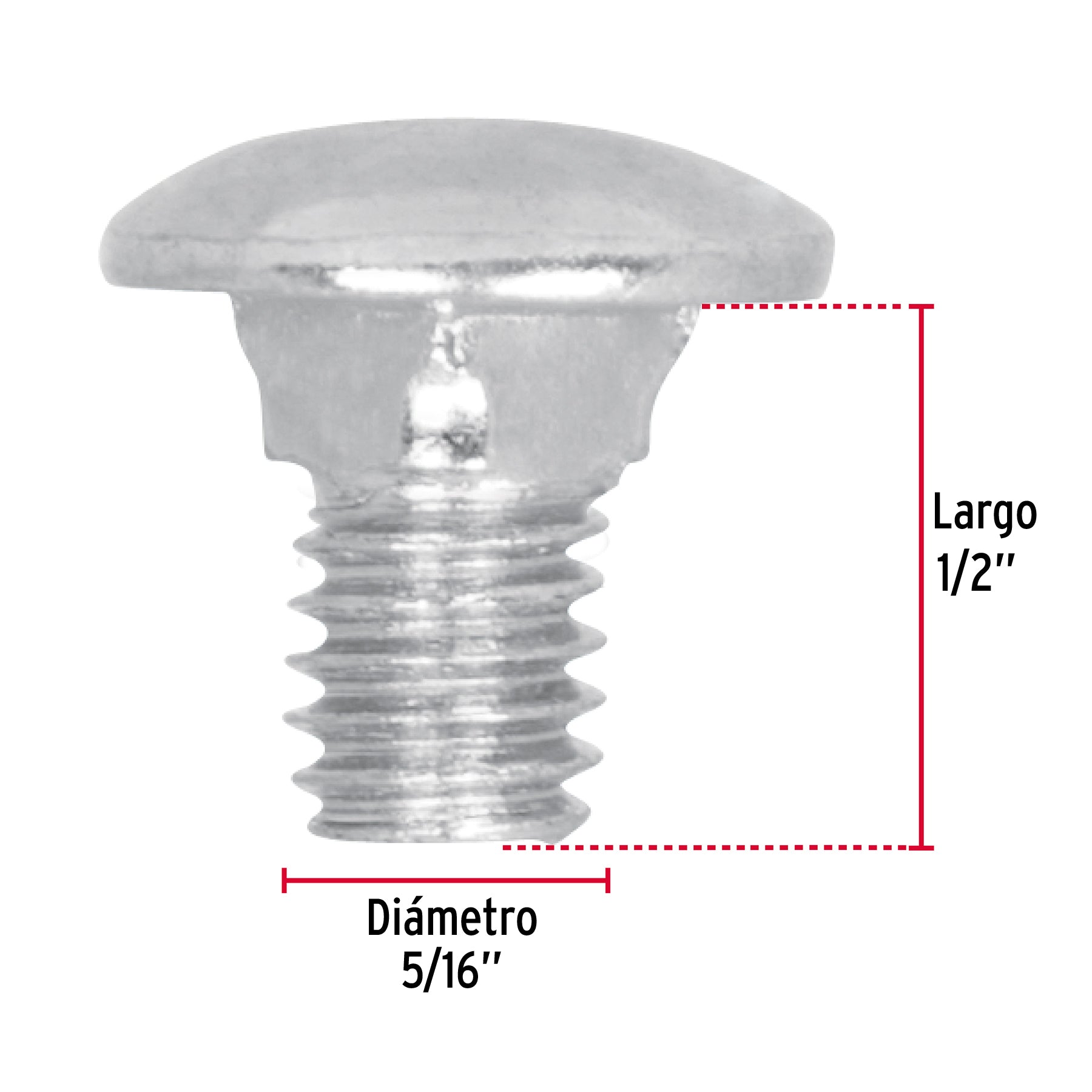Bolsa con 100 tornillos 5/16" x 1/2" tipo coche, Fiero