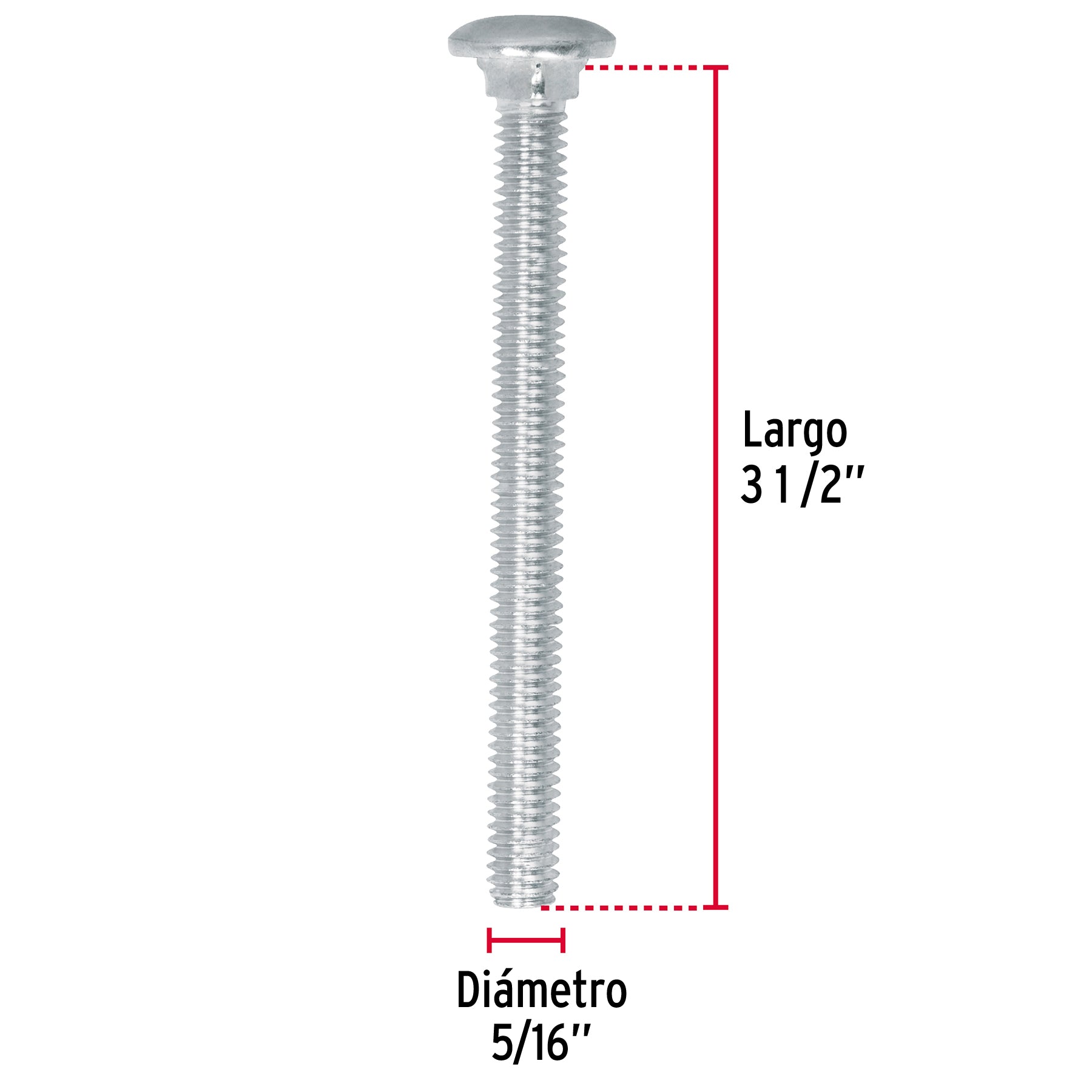 Bolsa con 50 tornillos 5/16" x 3-1/2" tipo coche, Fiero