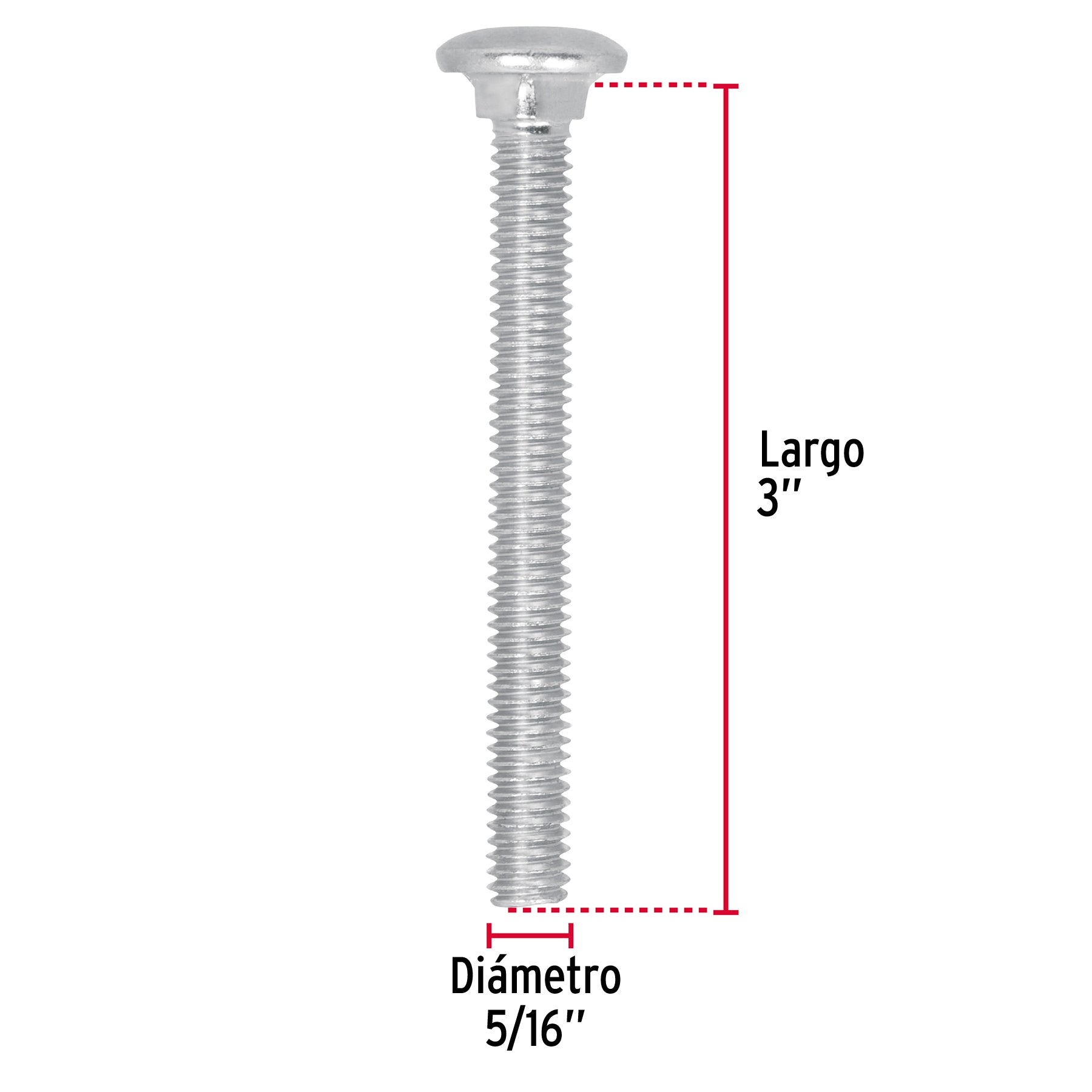 Bolsa con 60 tornillos 5/16" x 3" tipo coche, Fiero
