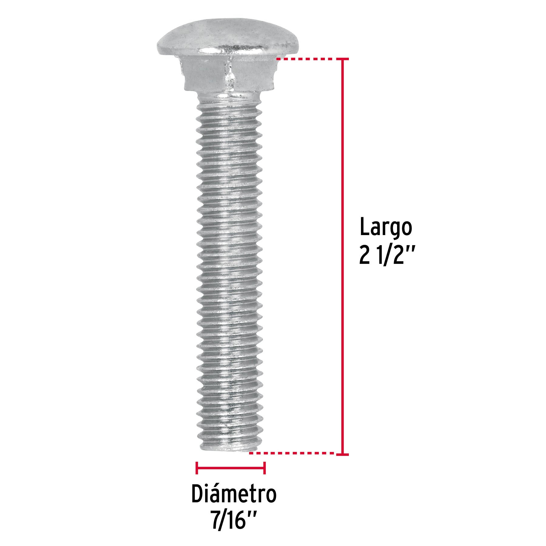 Bolsa con 30 tornillos 7/16" x 2-1/2" tipo coche, Fiero