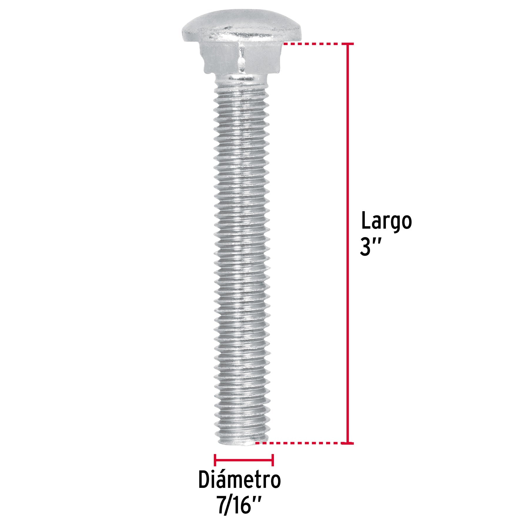 Bolsa con 30 tornillos 7/16" x 3" tipo coche, Fiero