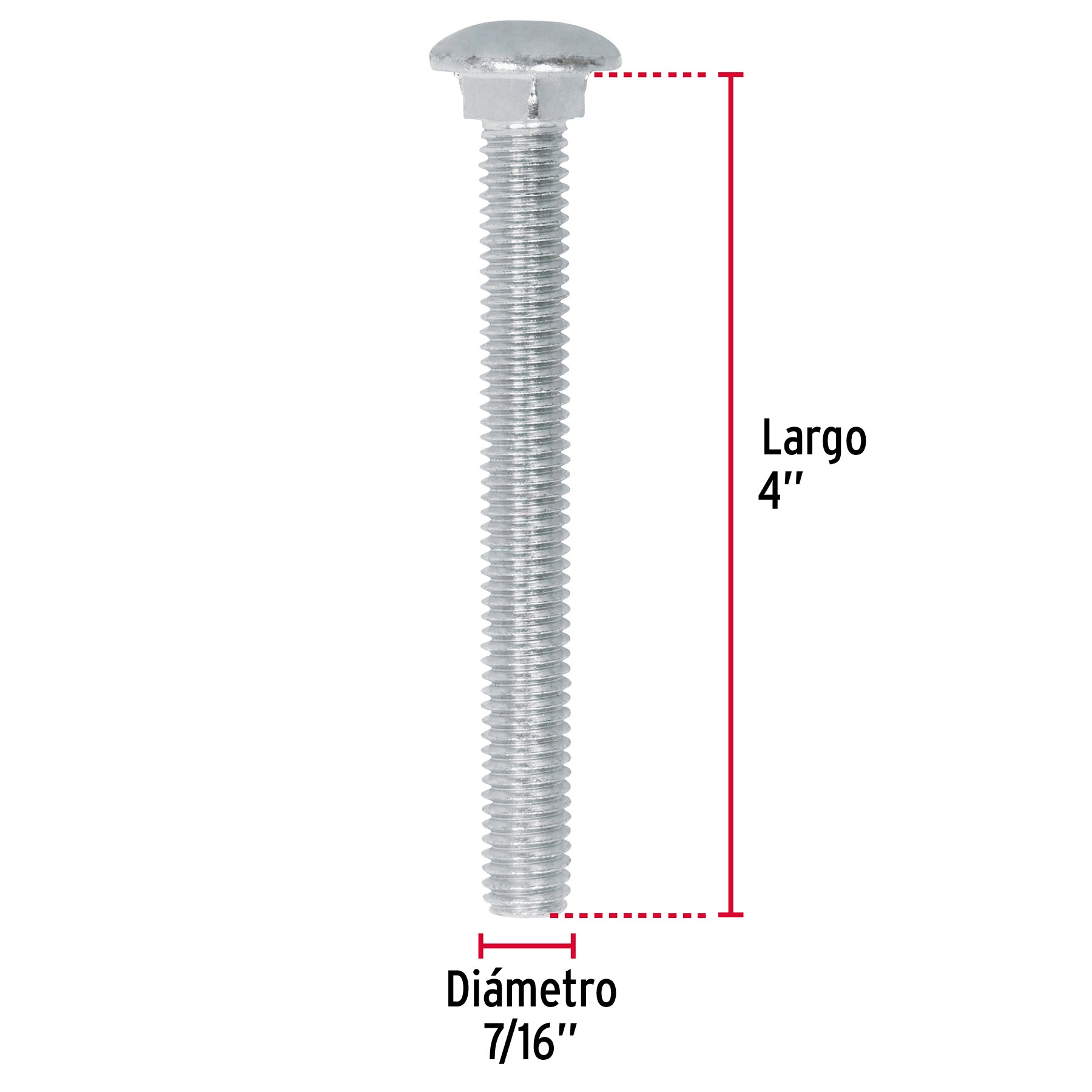 Bolsa con 20 tornillos 7/16" x 4" tipo coche, Fiero