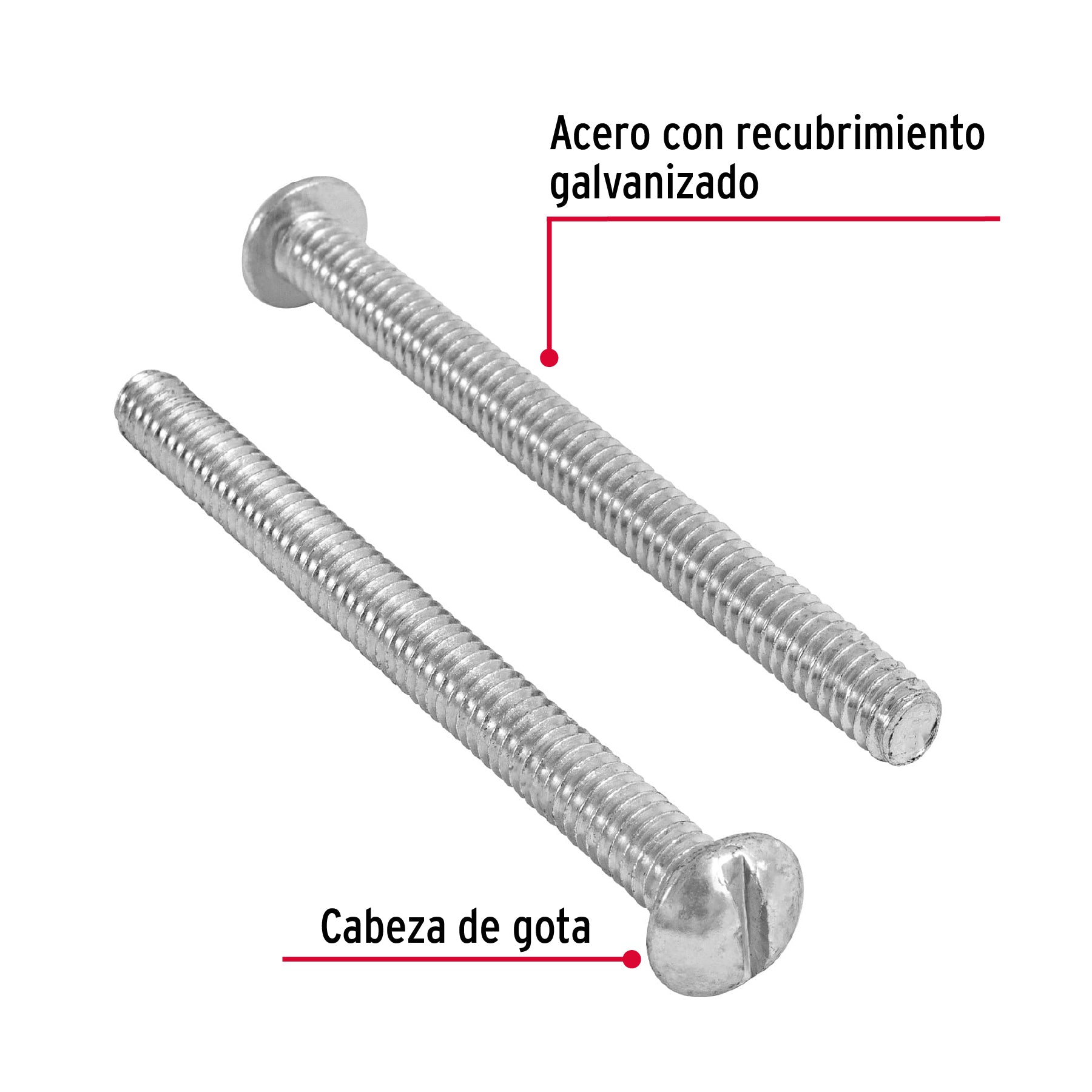 Bolsa con 50 tornillos 1/4" x 3" tipo estufa, Fiero