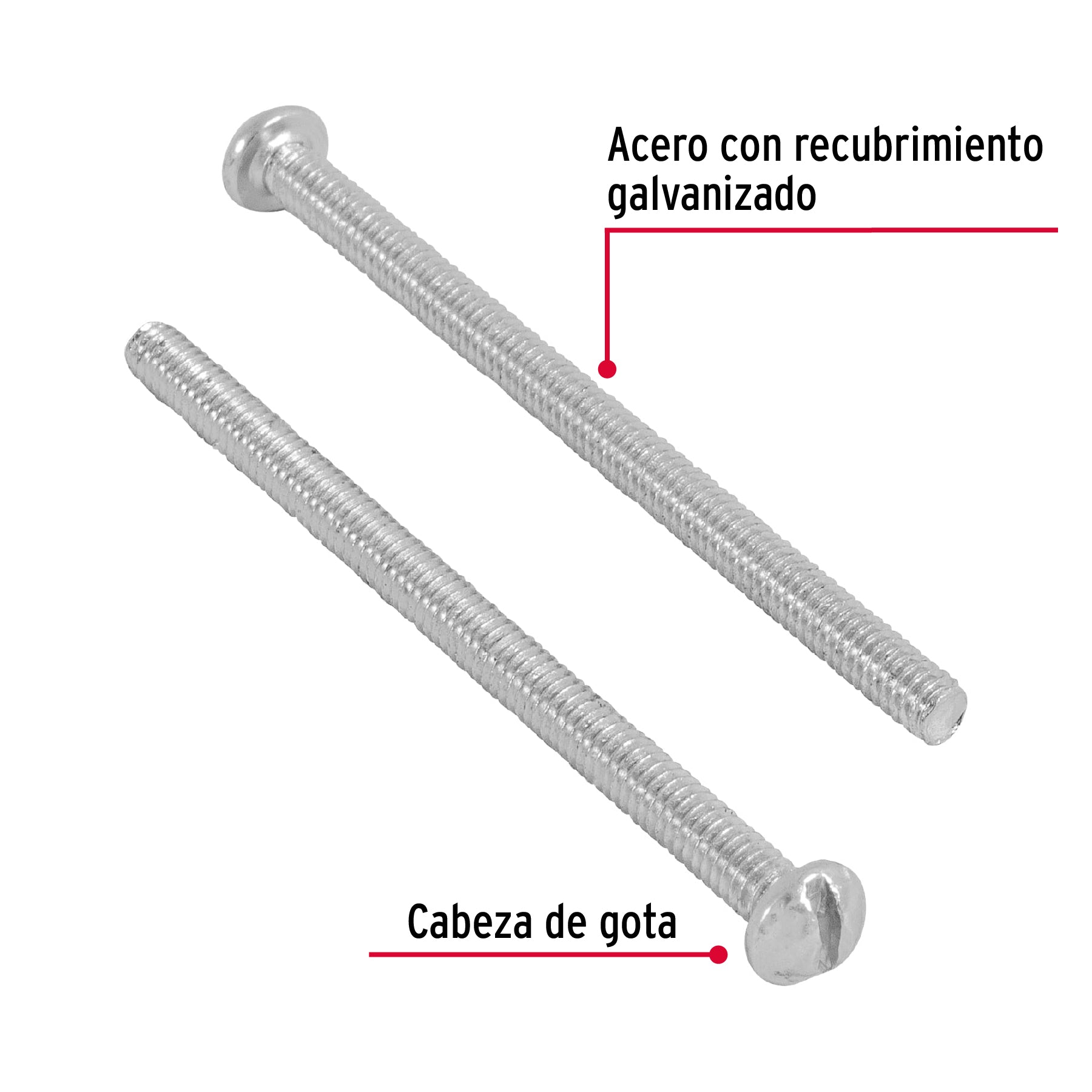 Bolsa con 250 tornillos 1/8" x 2" tipo estufa, Fiero