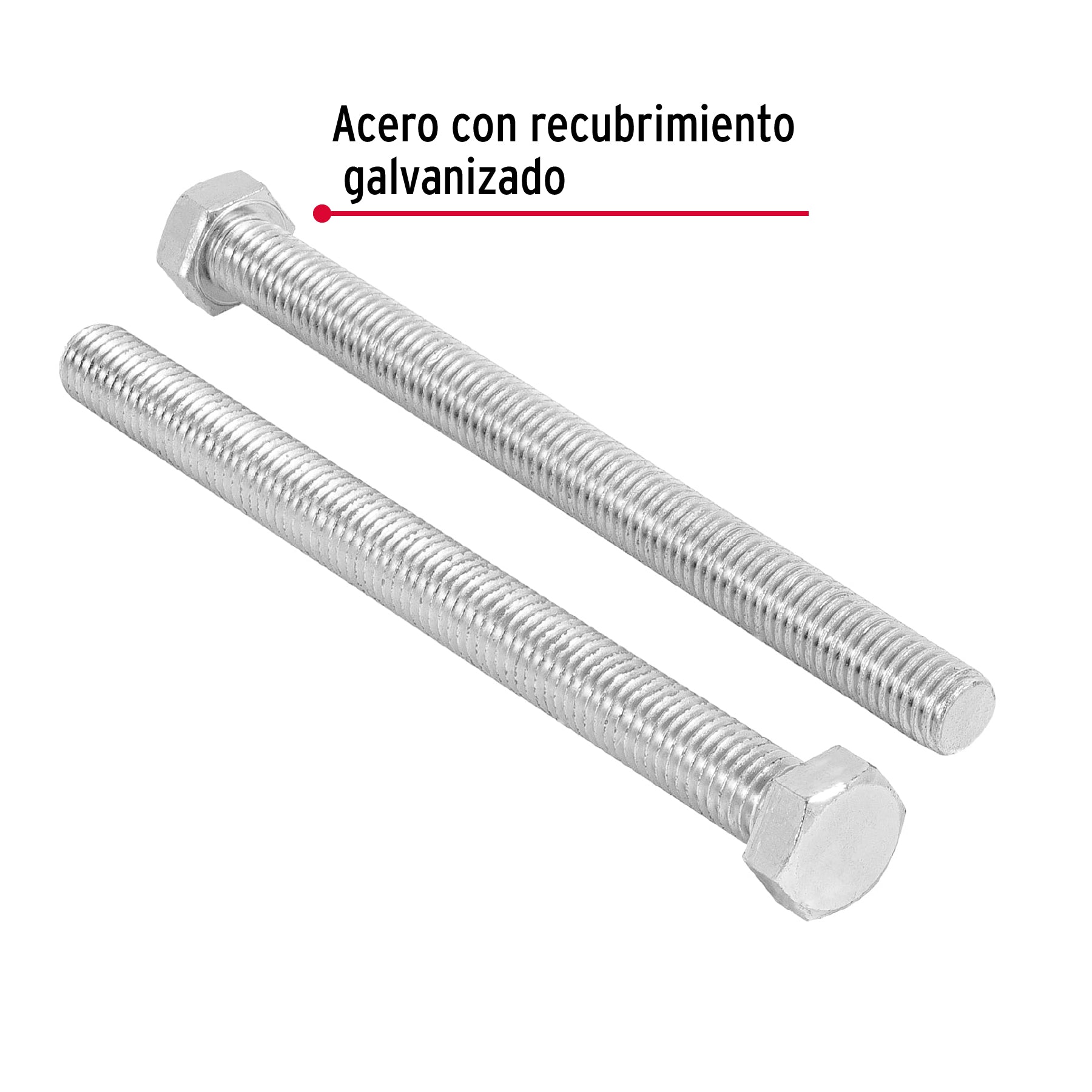Bolsa con 8 tornillos 1/2" x 6" tipo máquina, Fiero