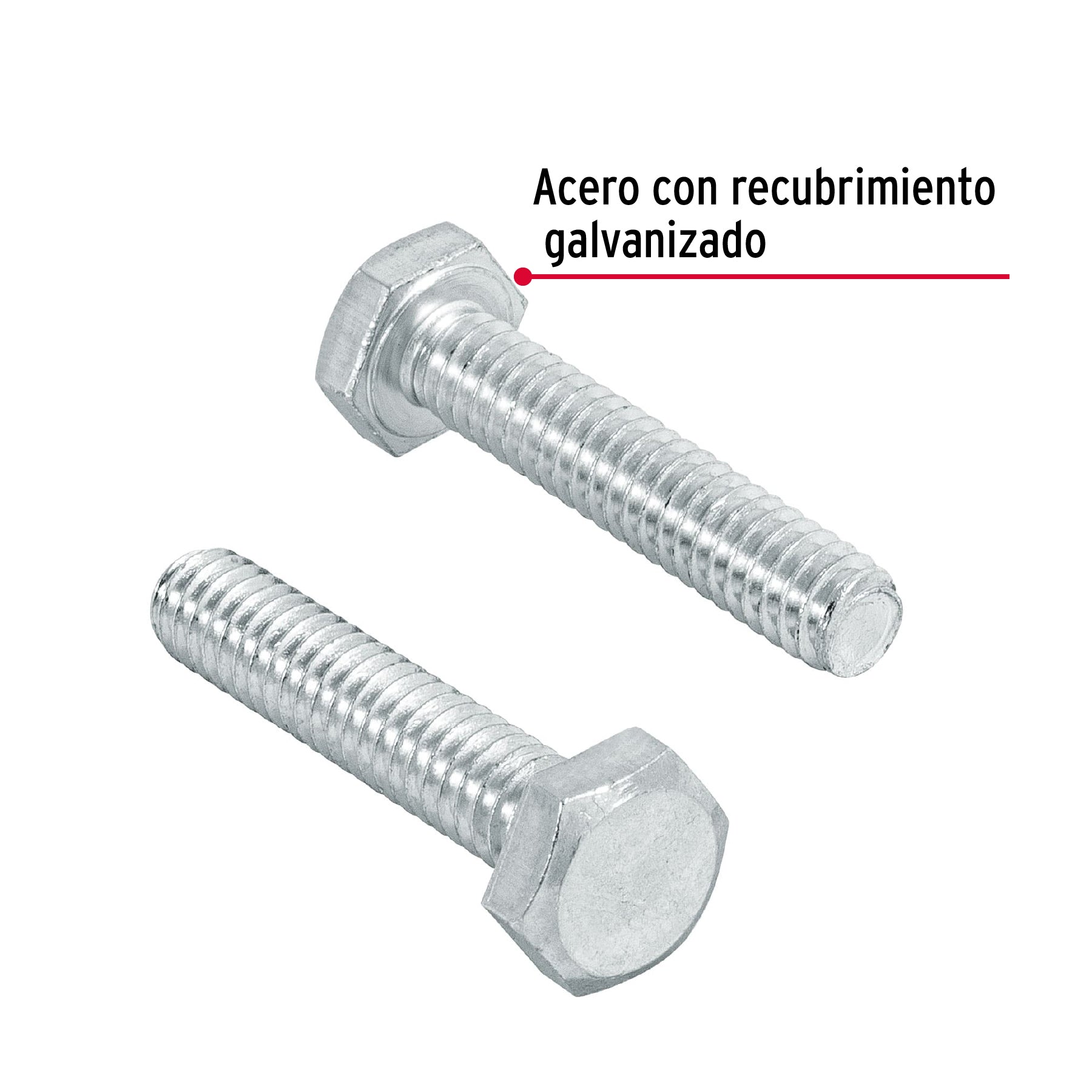 Bolsa con 100 tornillos 1/4" x 1-1/4" tipo máquina, Fiero