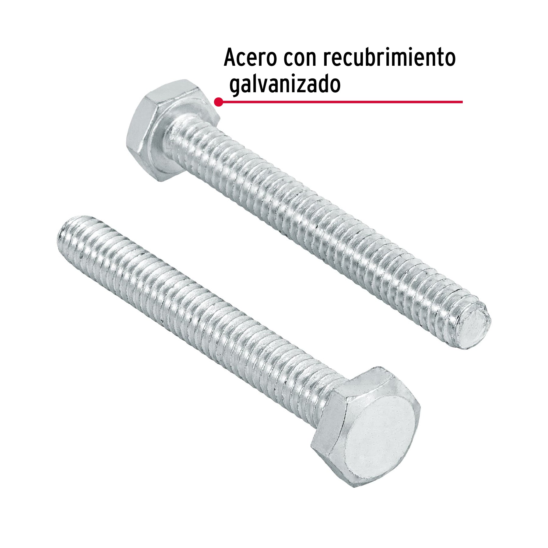 Bolsa con 60 tornillos 1/4" x 2" tipo máquina, Fiero