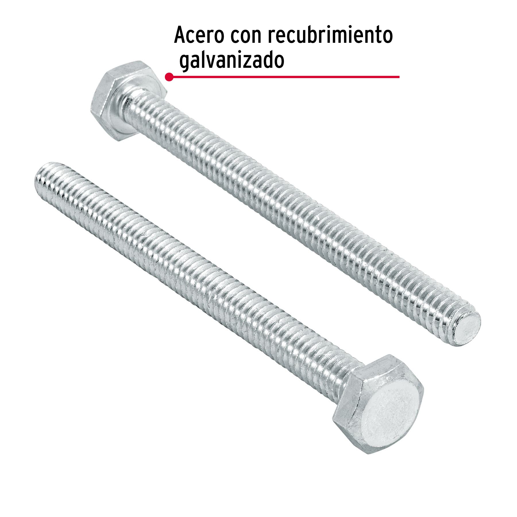 Bolsa con 50 tornillos 1/4" x 3" tipo máquina, Fiero