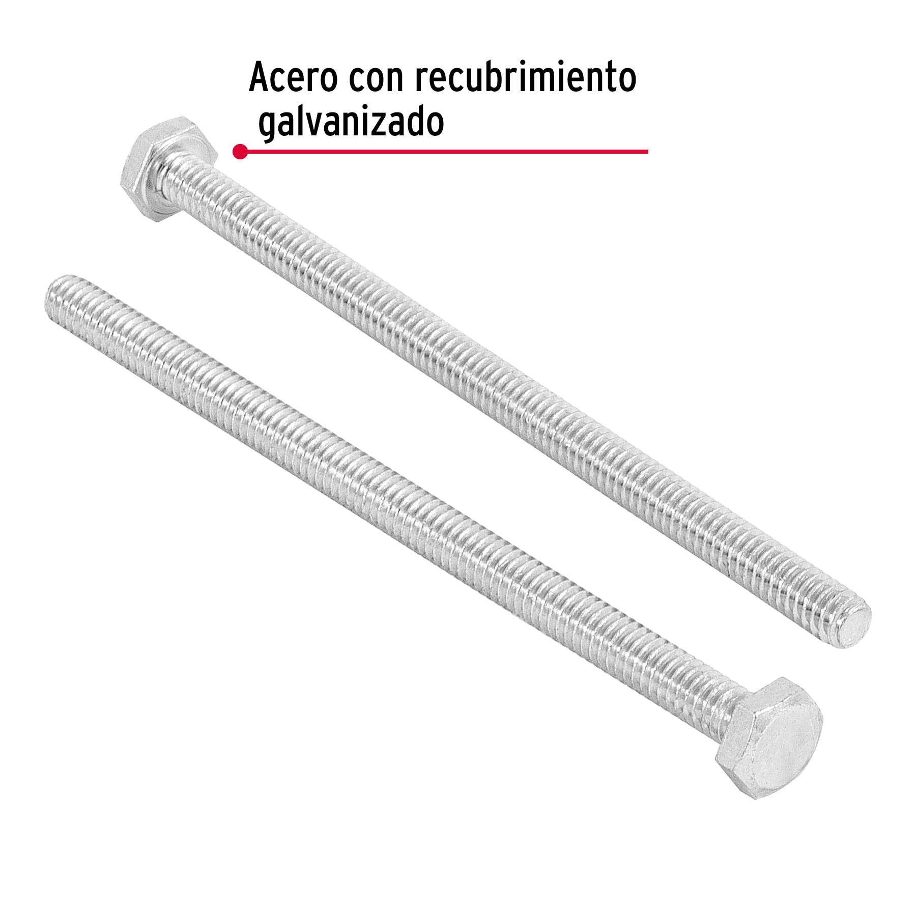 Bolsa con 25 tornillos 1/4" x 4-1/2" tipo máquina, Fiero