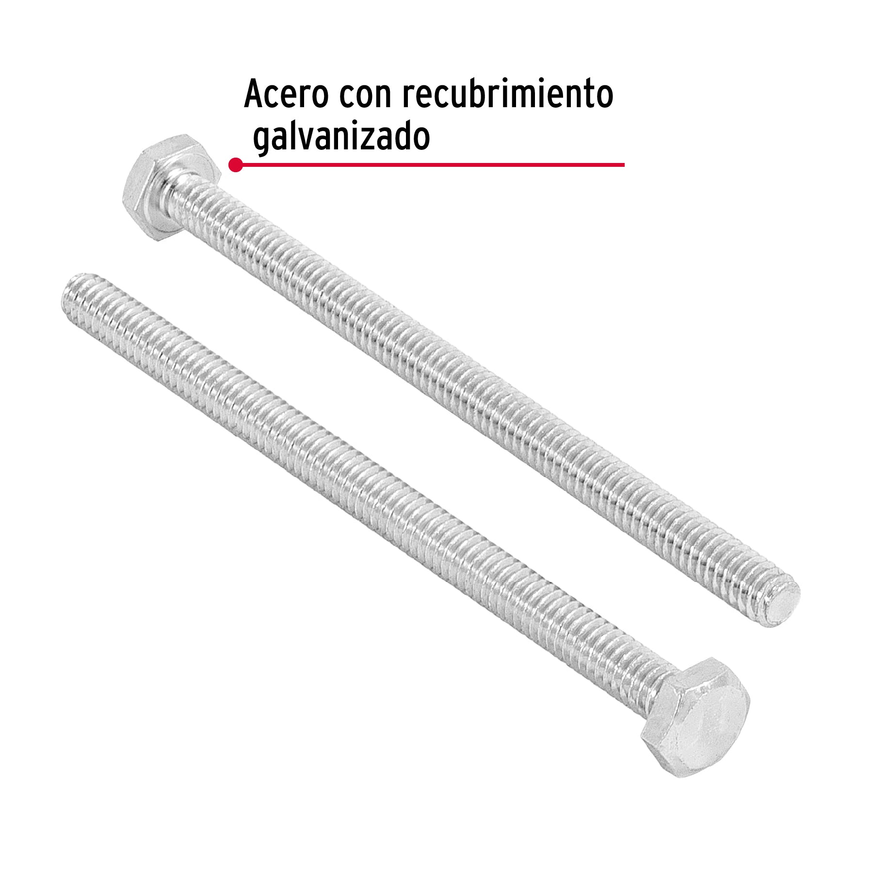 Bolsa con 30 tornillos 1/4" x 4" tipo máquina, Fiero