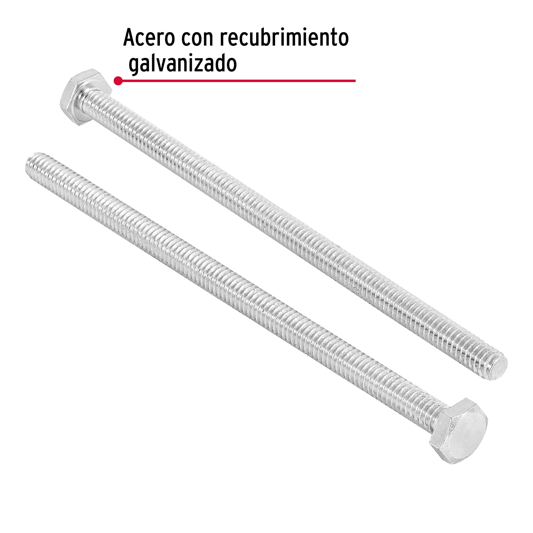 Bolsa con 25 tornillos 1/4" x 5" tipo máquina, Fiero